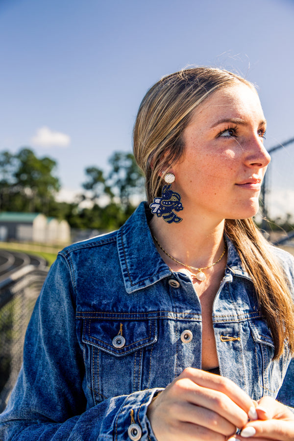 Georgia Tech Beaded Earrings