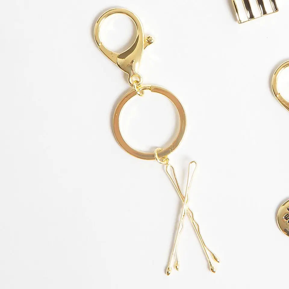 Gold Bobby Pin Keychain
