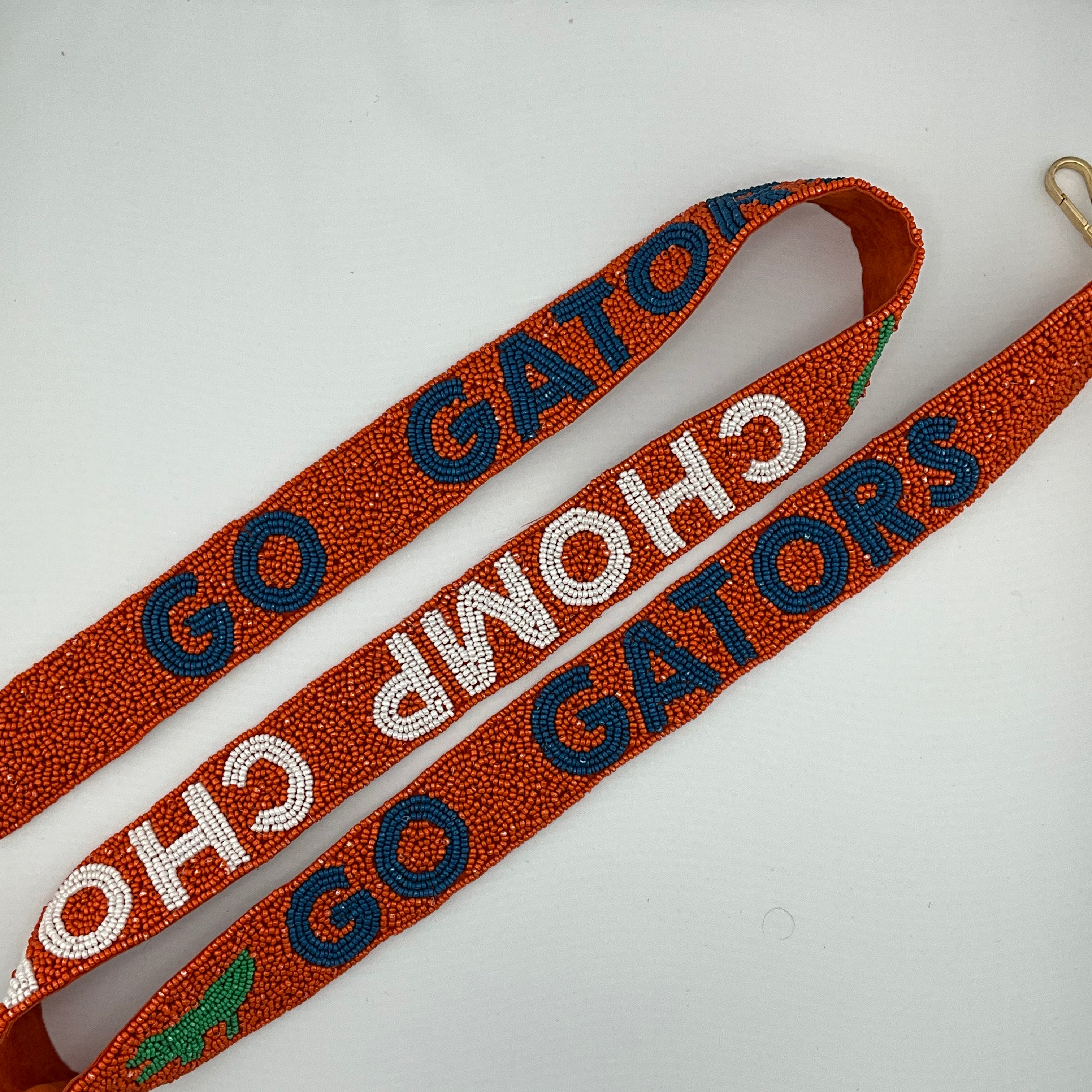 Gators Orange and Blue Beaded Strap and Clear Bag