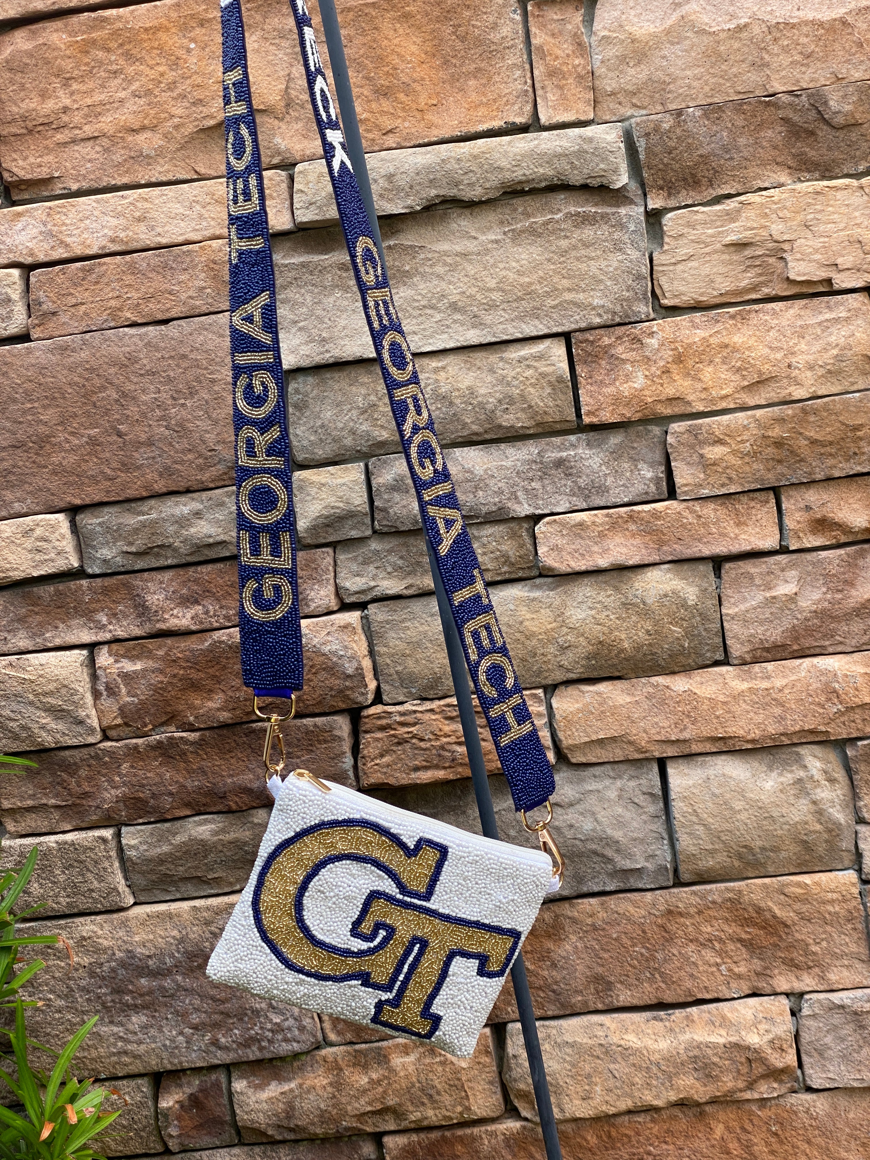 Beaded Georgia Tech Coin Purse
