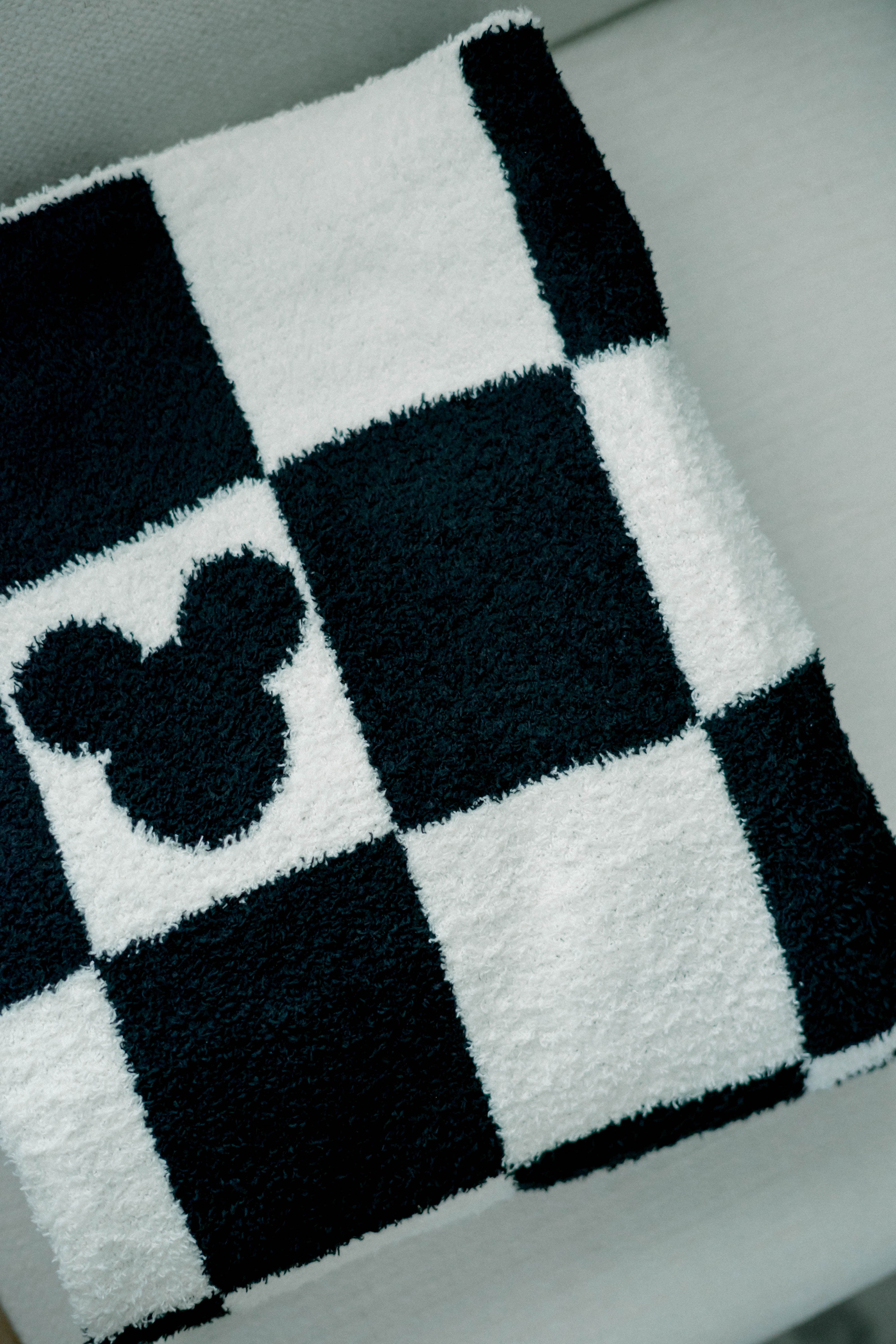 Cozy Mickey Checkered Blanket