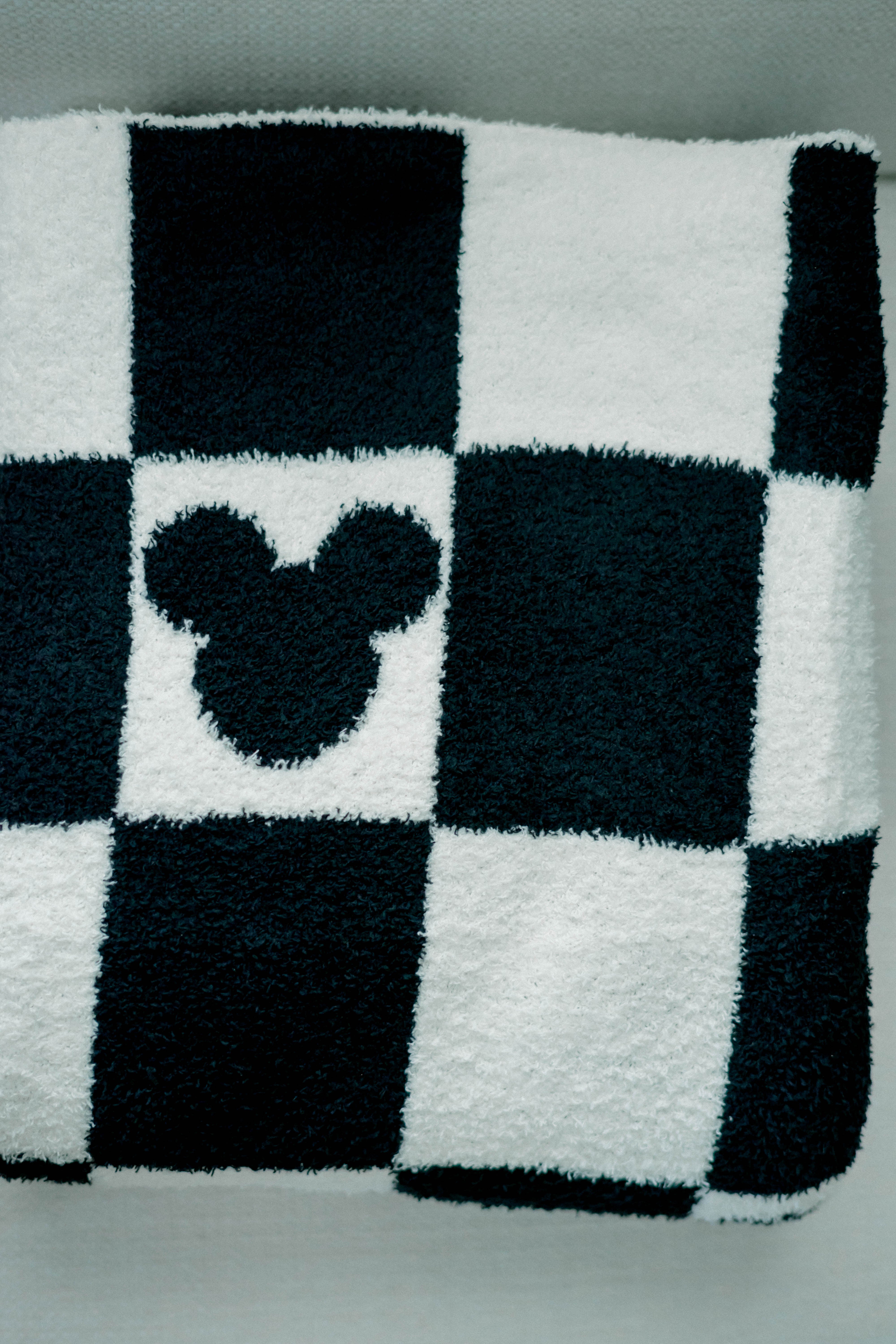 Cozy Mickey Checkered Blanket