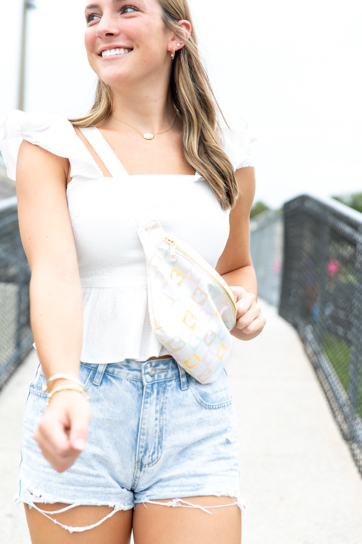 Pastel Checkered Mickey Mouse Jumbo Fanny Pack