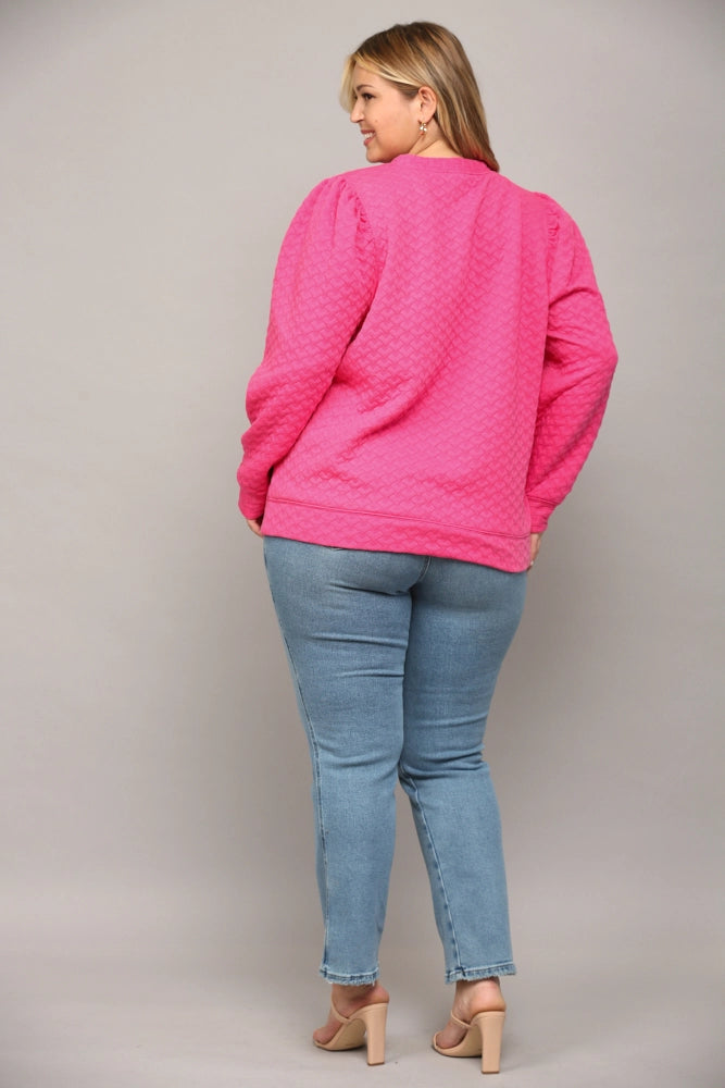 Textured Puff Sleeve Top