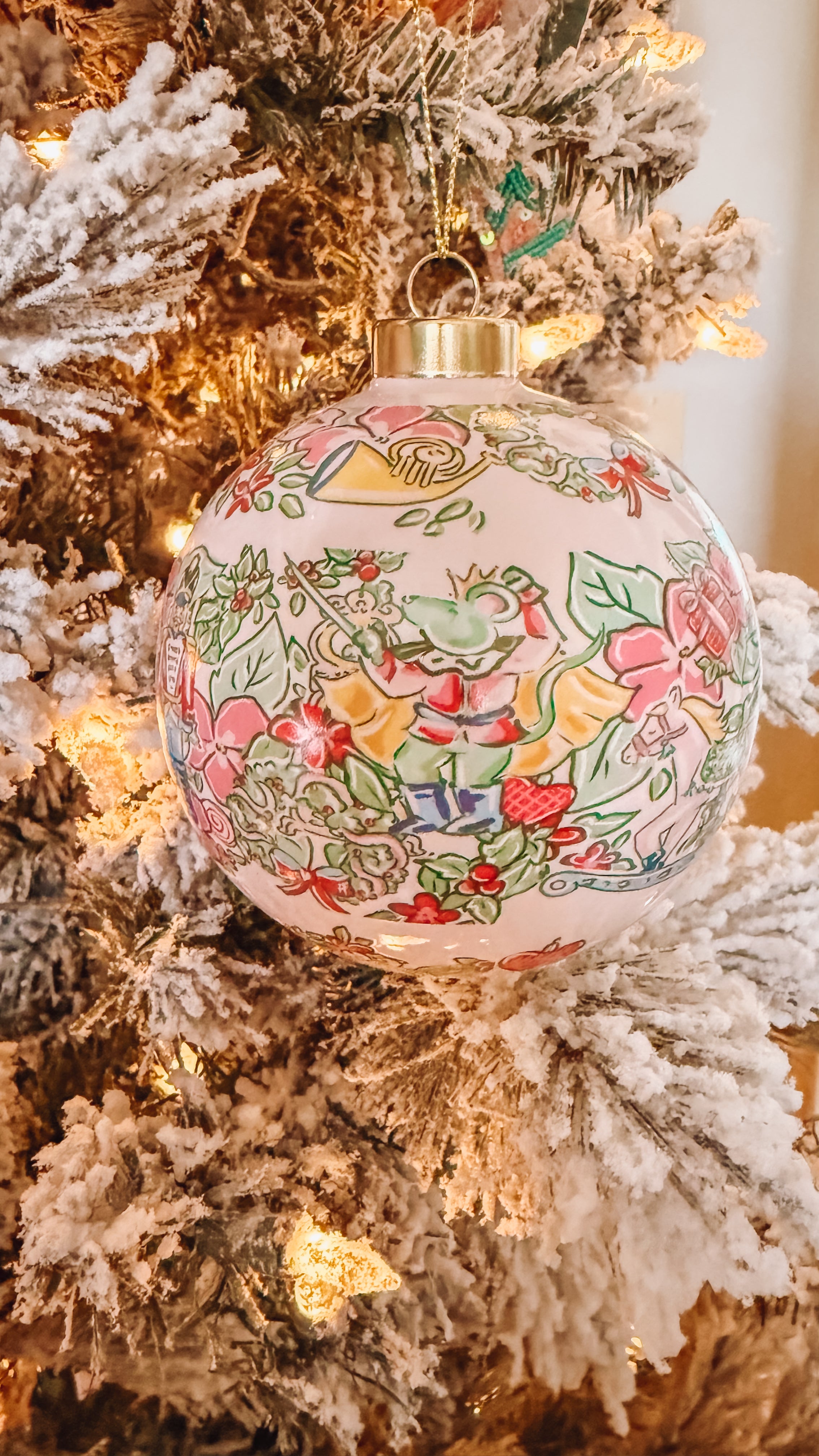 Nutcracker in Bloom Ceramic Ornament