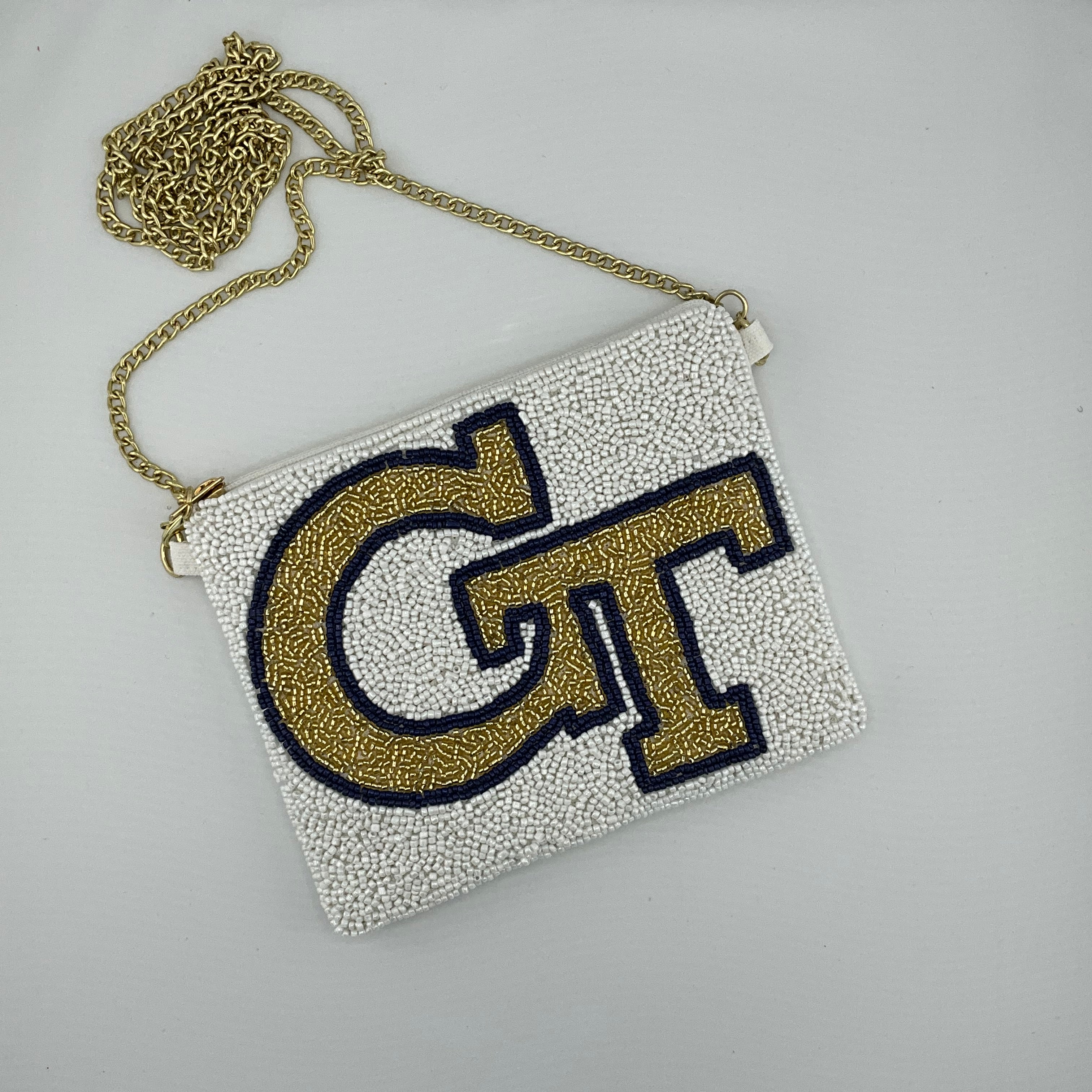 Beaded Georgia Tech Coin Purse