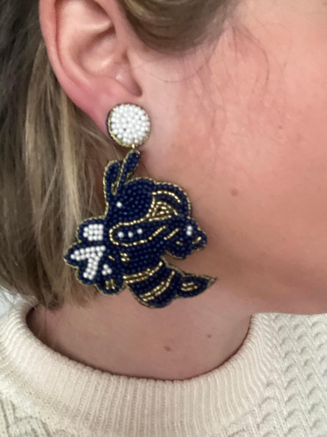 Georgia Tech Beaded Earrings