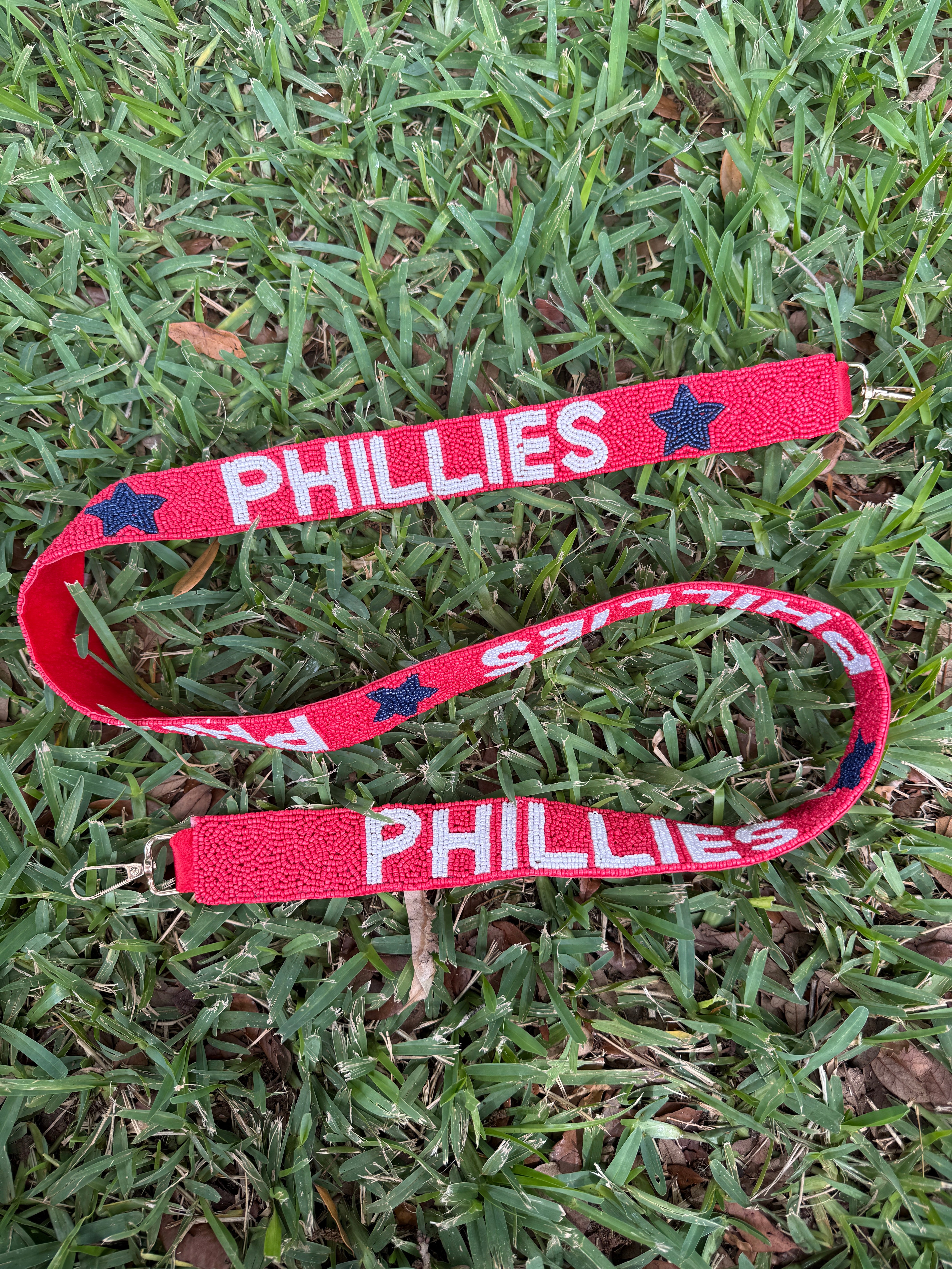 Beaded Phillies Purse Strap and Clear Bag