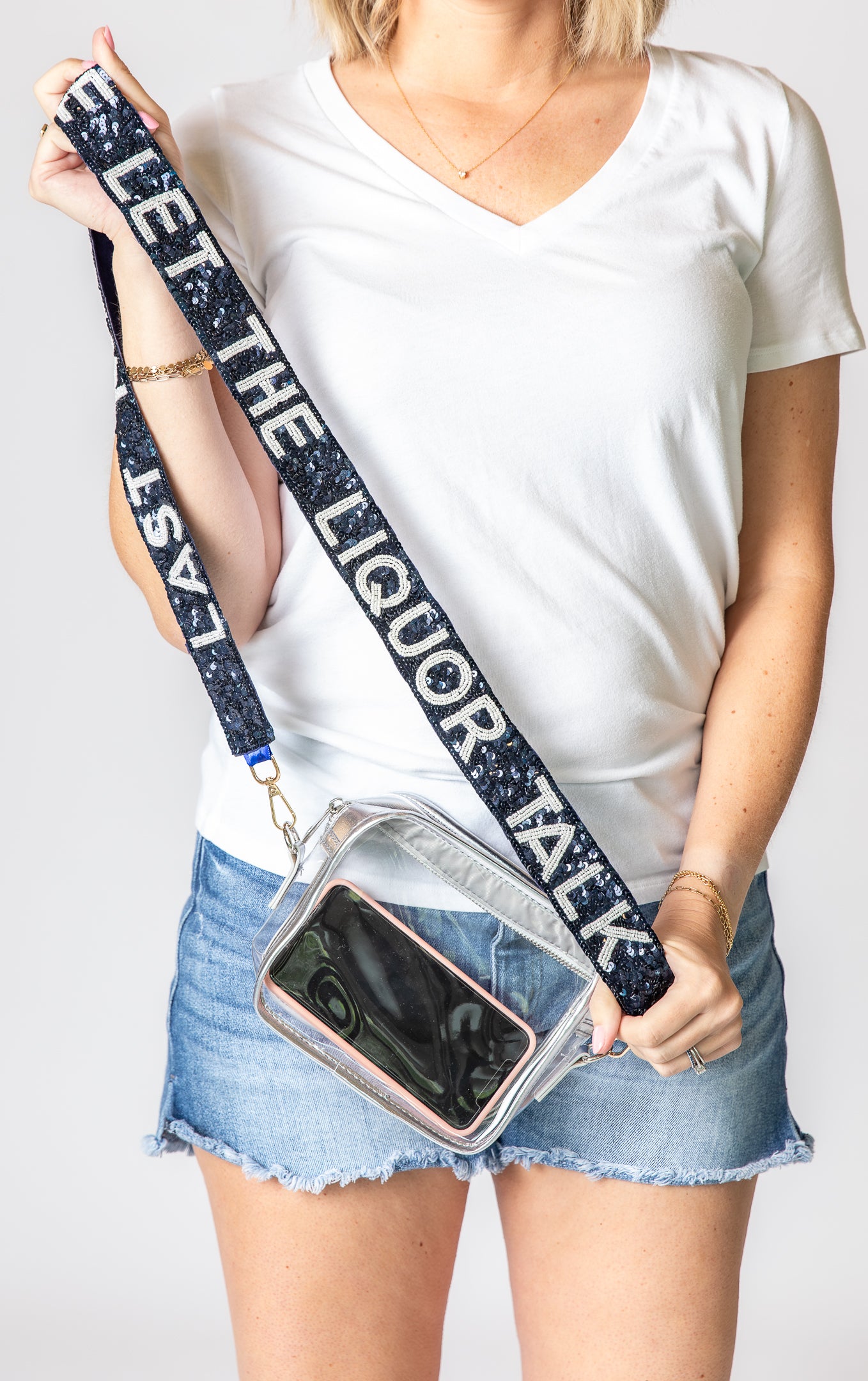Sequin Bag Strap - Last Night We Let The Liquor Talk