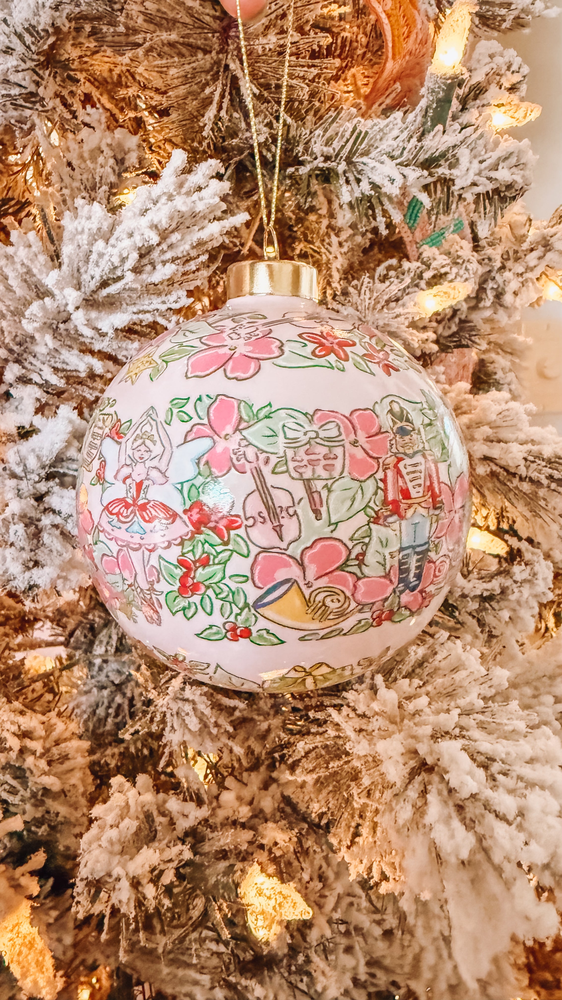 Nutcracker in Bloom Ceramic Ornament
