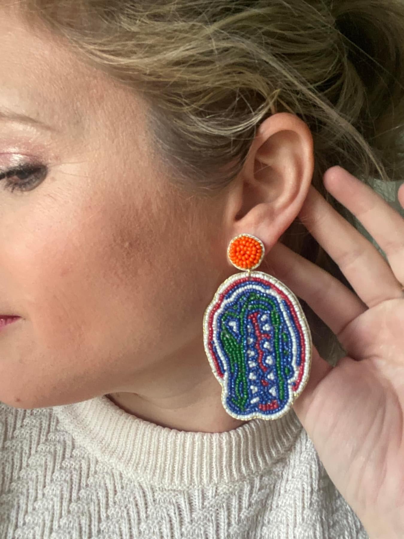 Florida Gators Beaded Earrings for UF Football Games