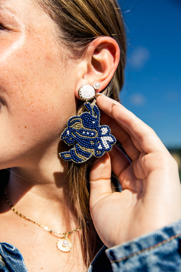 Georgia Tech Beaded Earrings