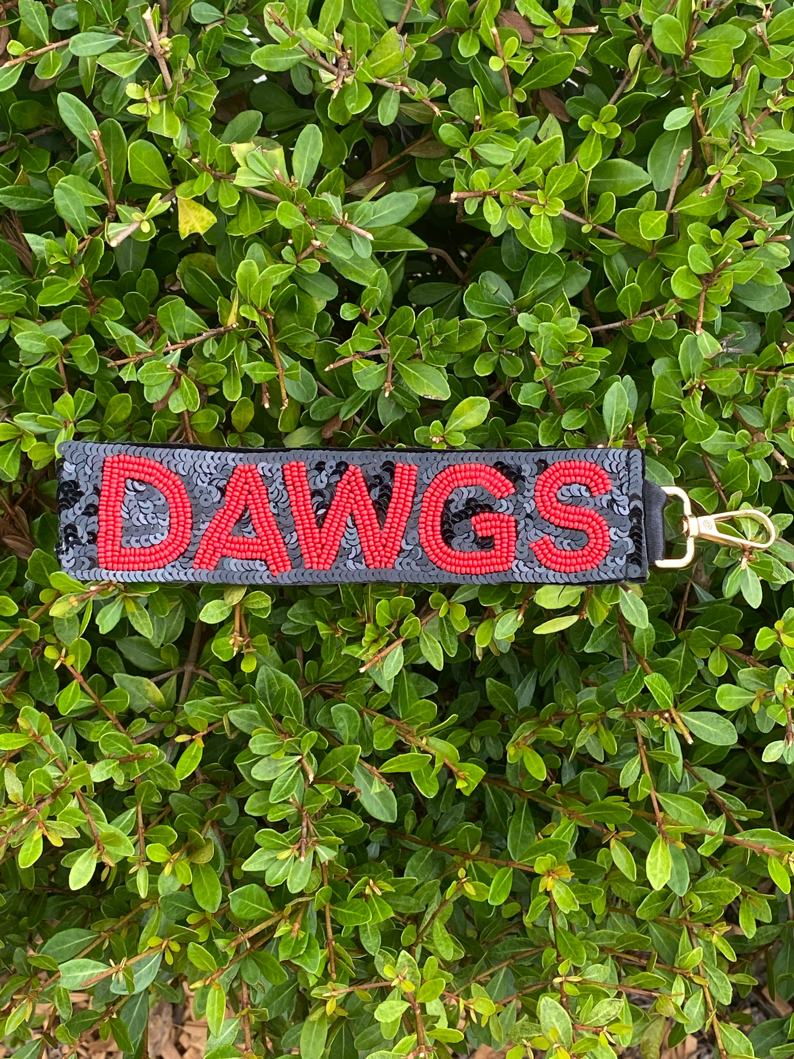 Georgia Bulldogs Sequin and Beaded Keychain Strap