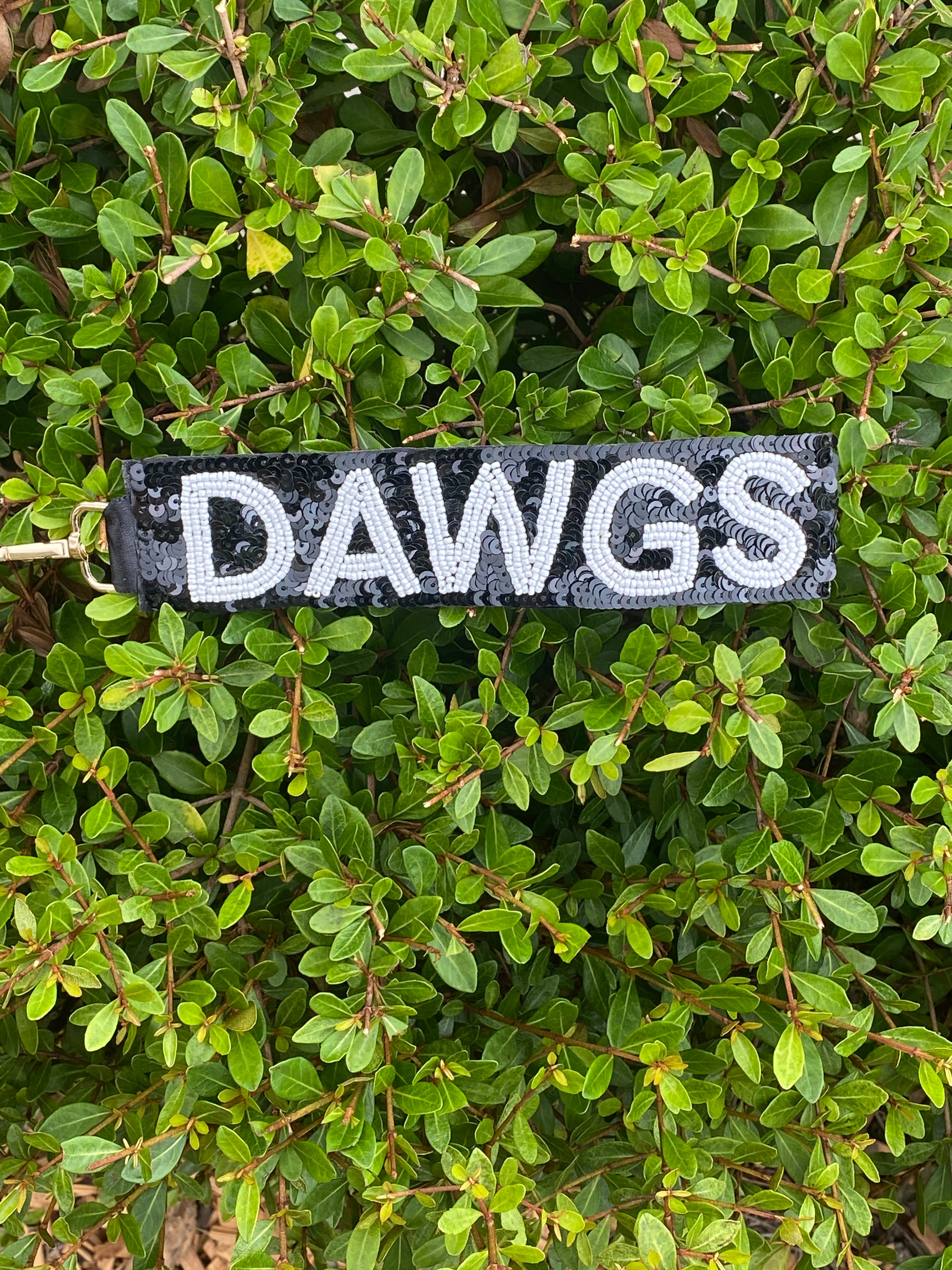 Georgia Bulldogs Sequin and Beaded Keychain Strap