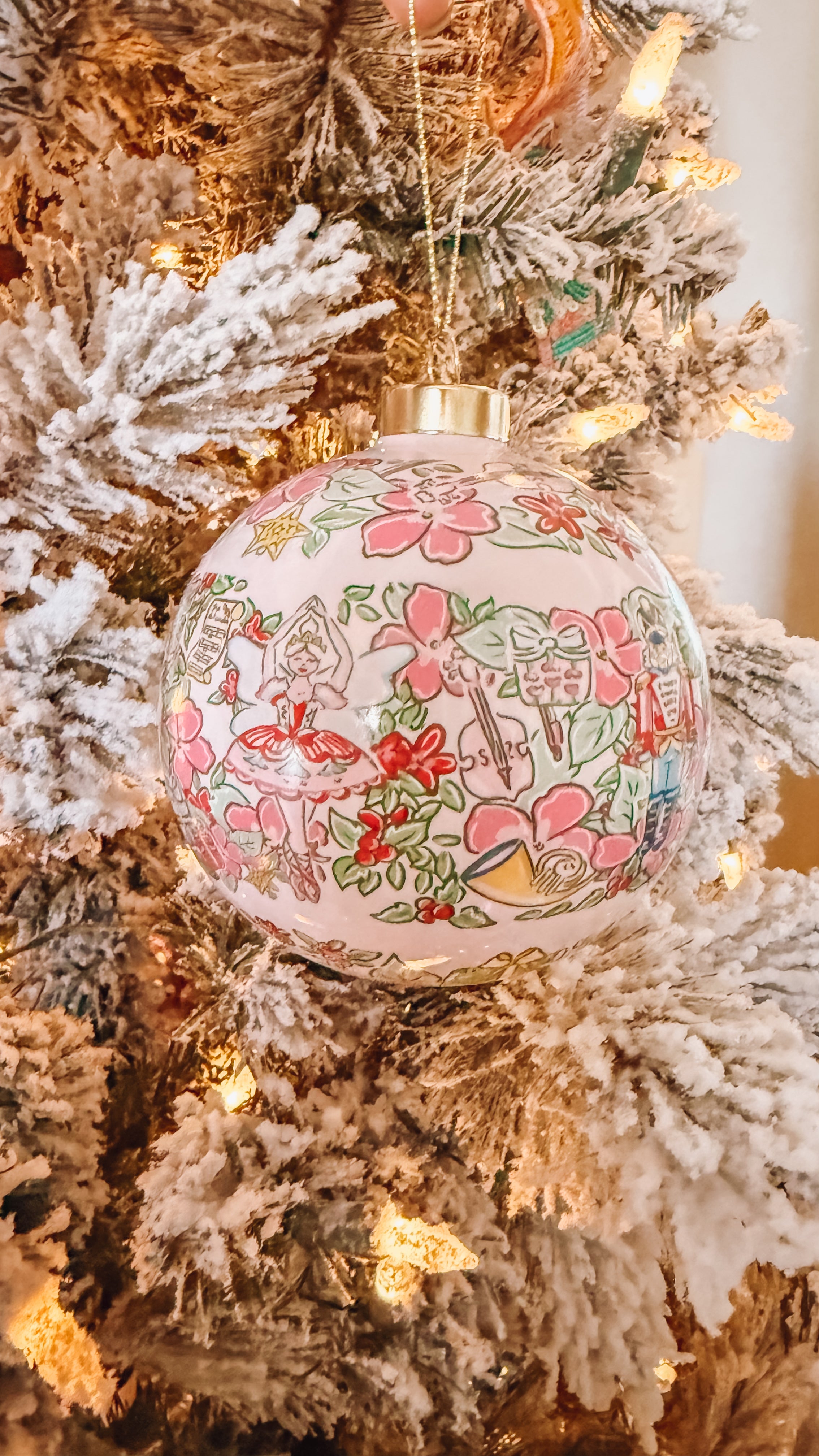 Nutcracker in Bloom Ceramic Ornament