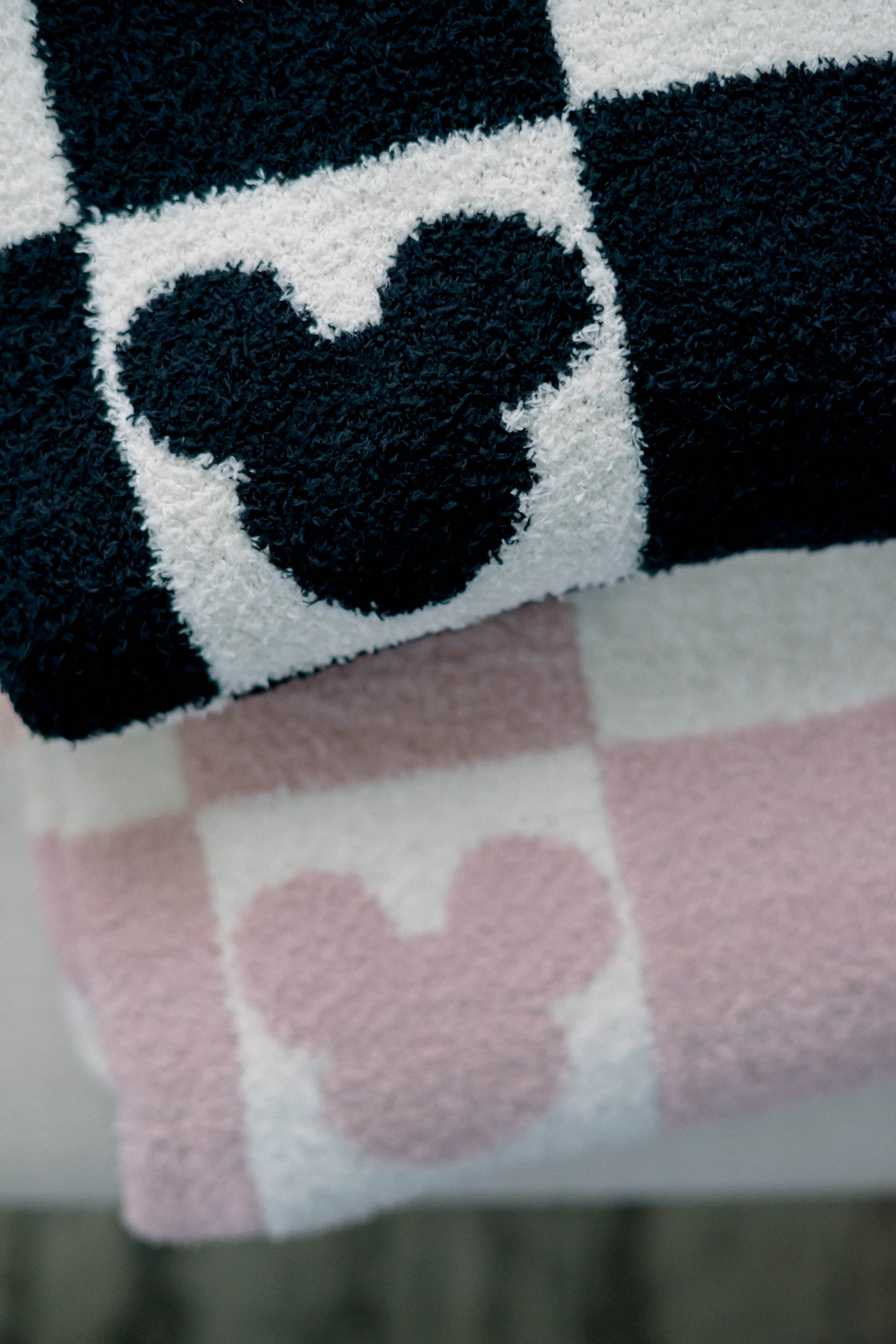 Cozy Mickey Checkered Blanket