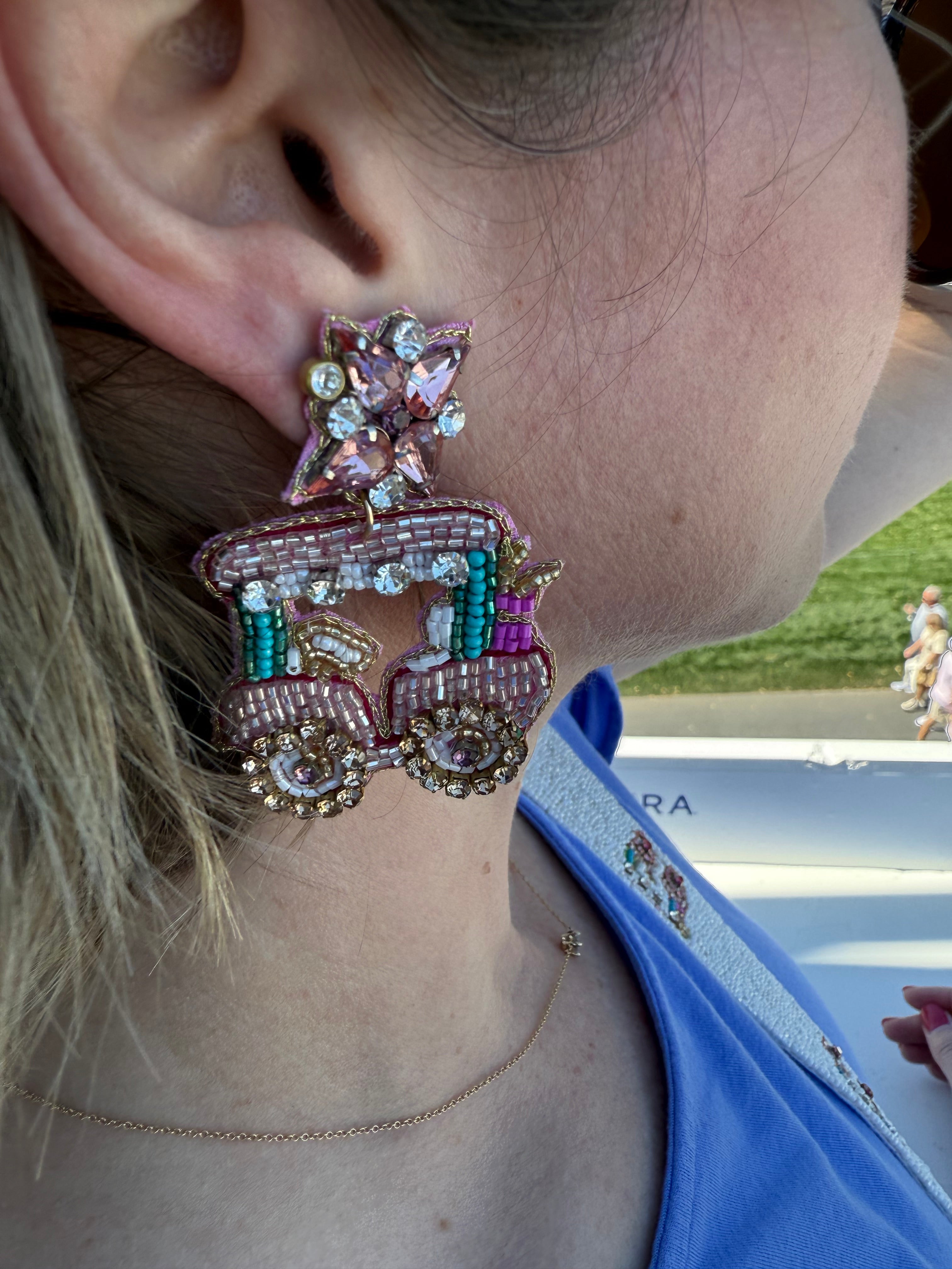 Beaded Golf Cart Earrings