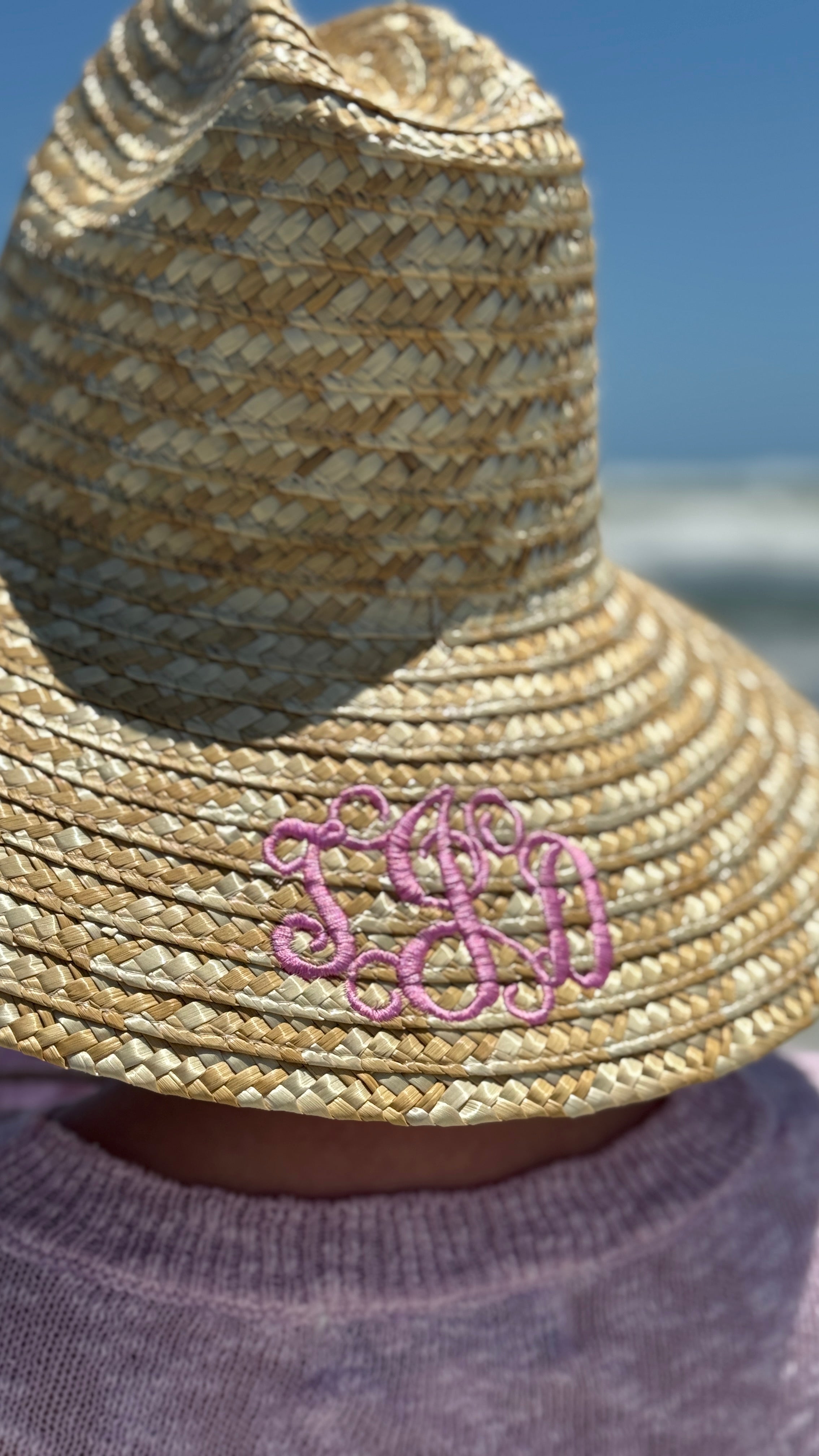Monogrammed Straw Sun Hat