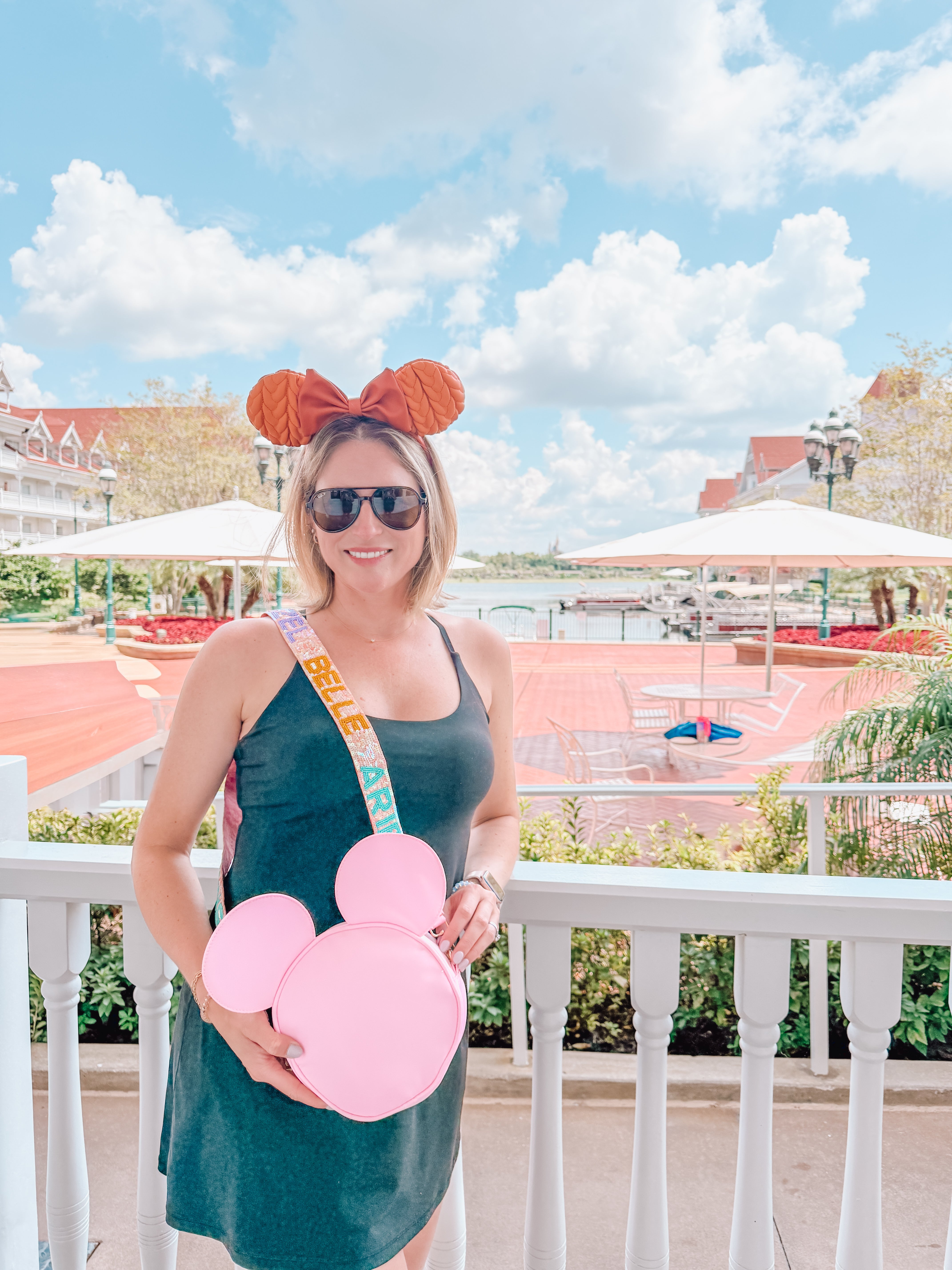 Pink Mickey Head Crossbody Bag
