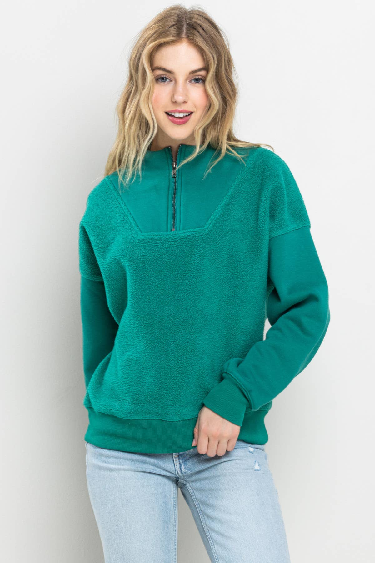 Green Fleece Quarter Zip