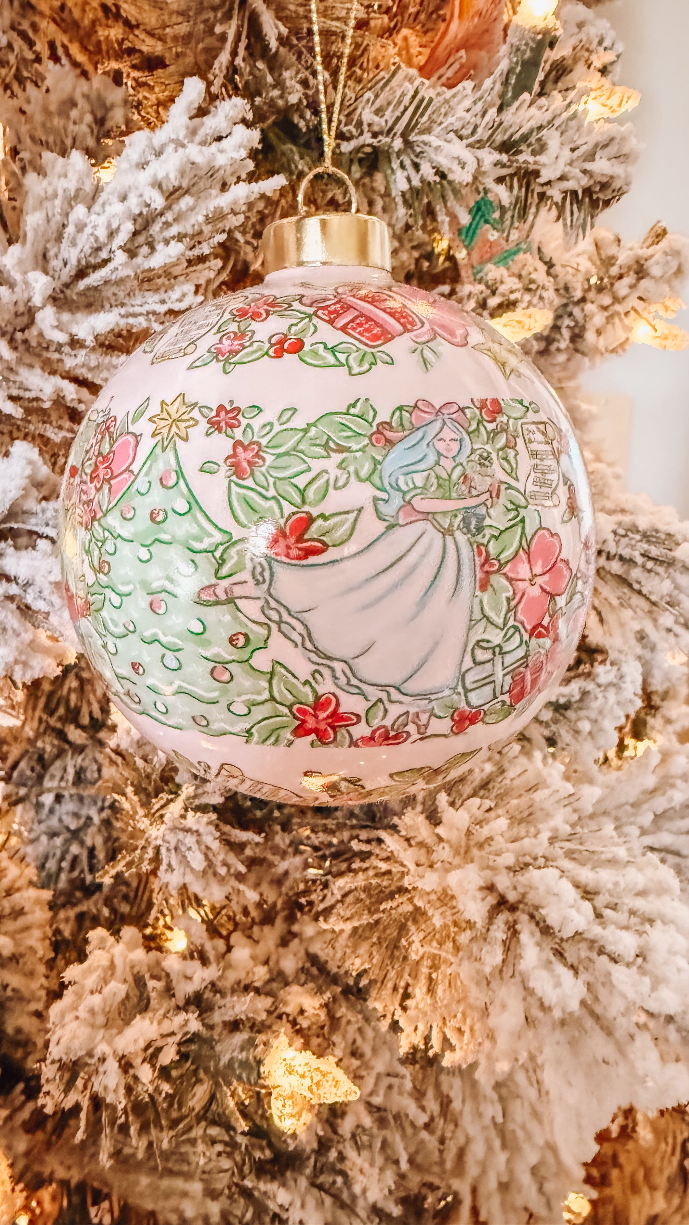 Nutcracker in Bloom Ceramic Ornament