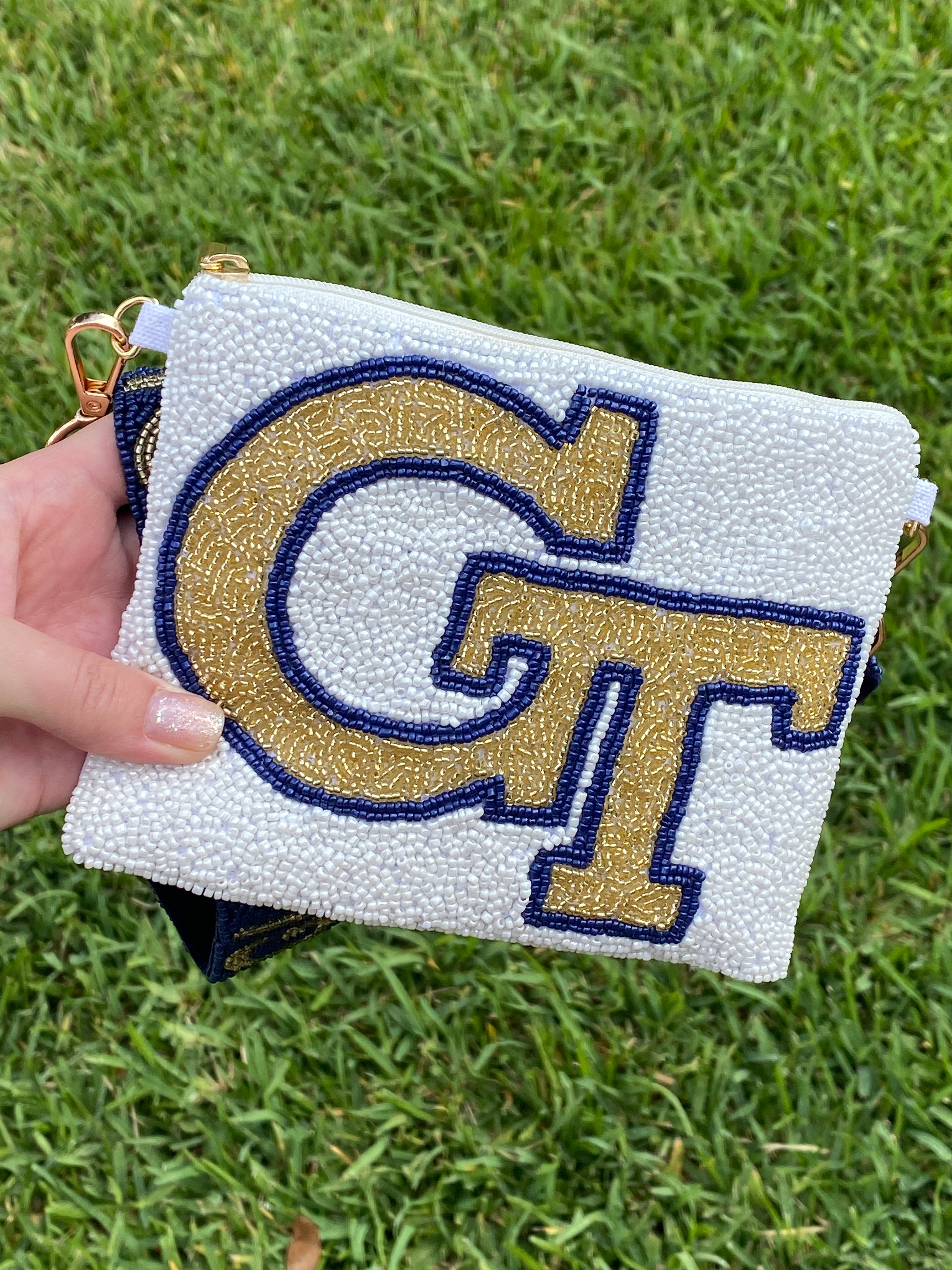 Beaded Georgia Tech Coin Purse