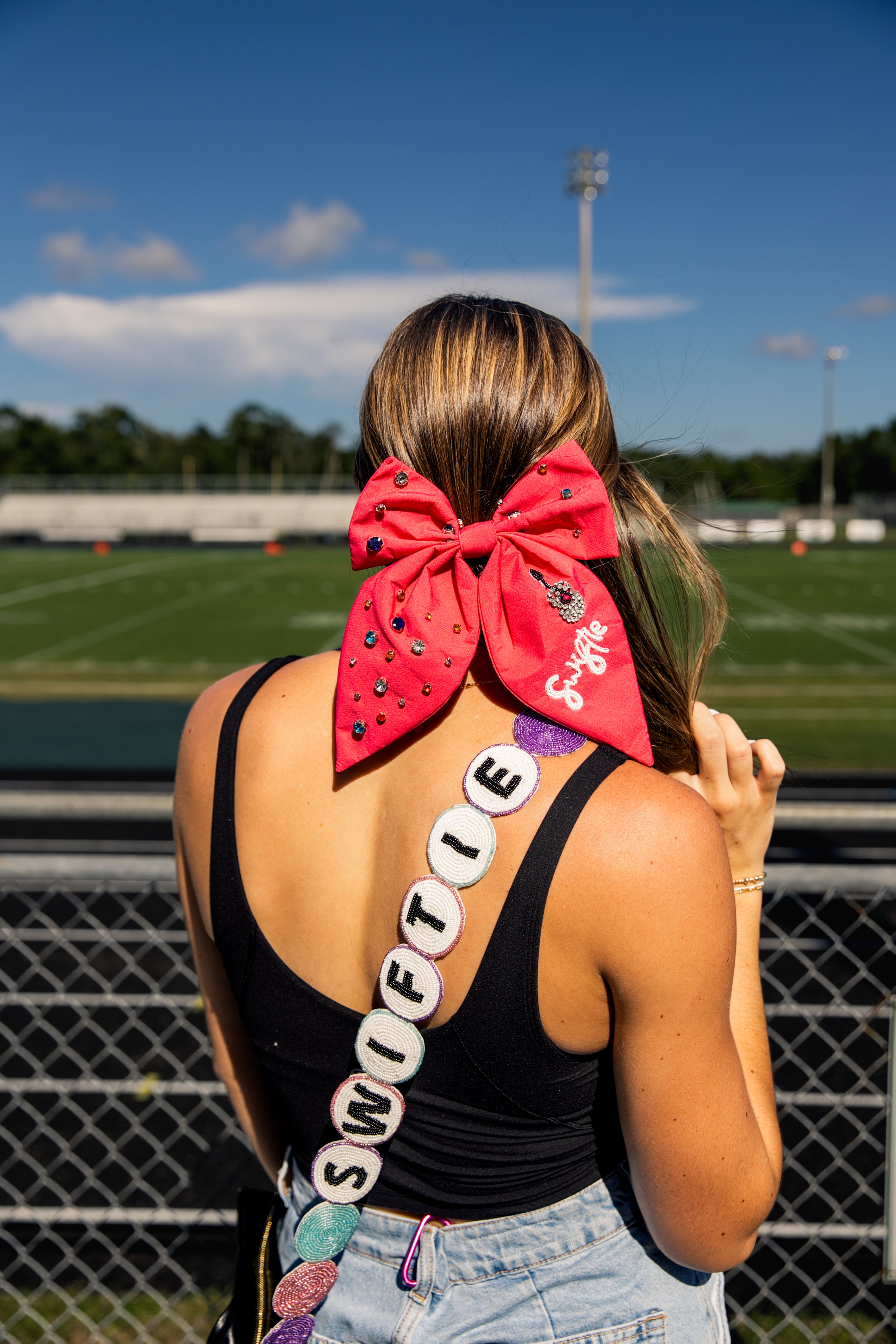 Swiftie hair bow for eras tour outfits by Audrey Laine Co.