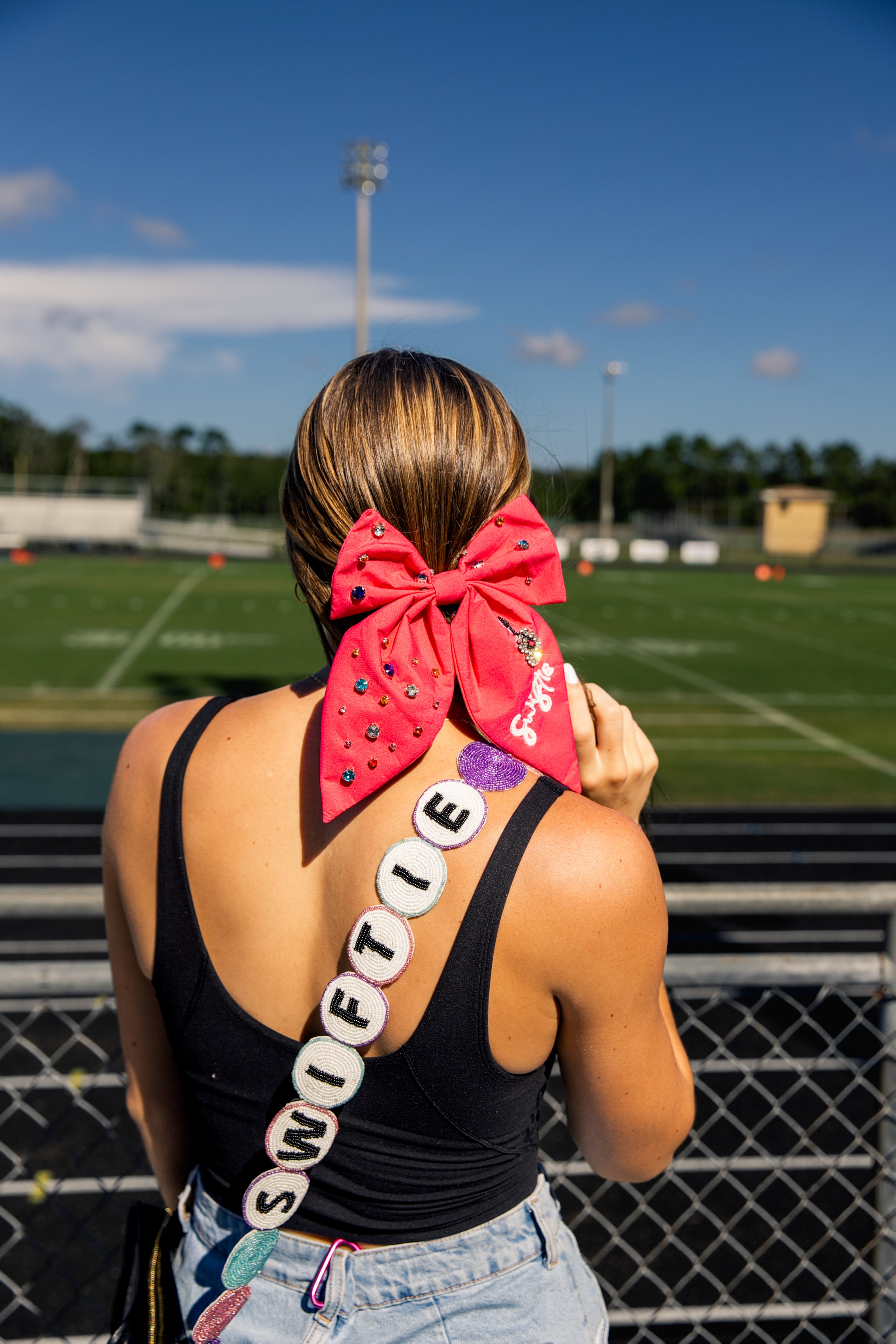 Swiftie hair bow for eras tour outfits by Audrey Laine Co.