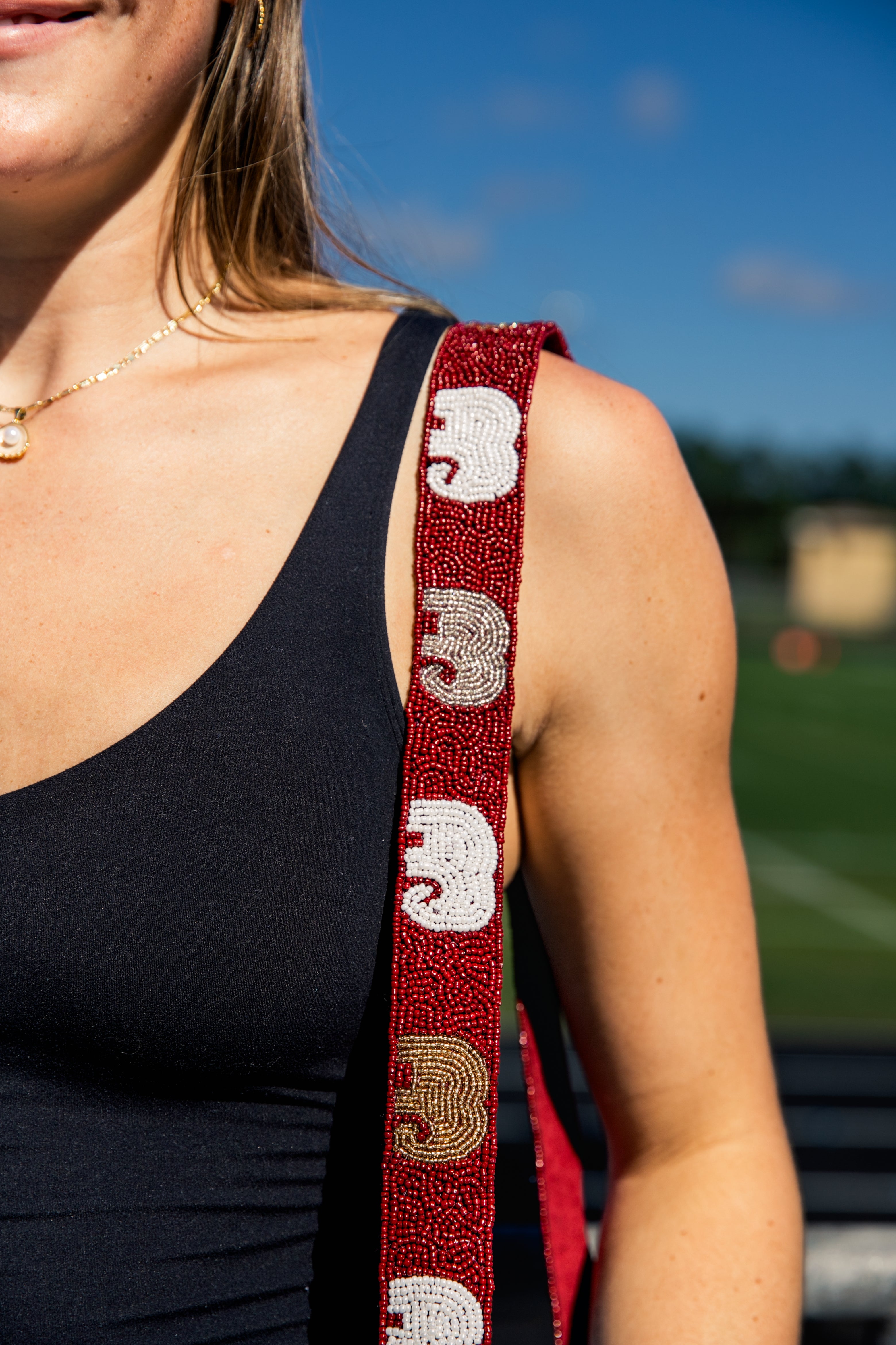 Alabama Roll Tide Elephant Beaded Purse Strap and Stadium Bag