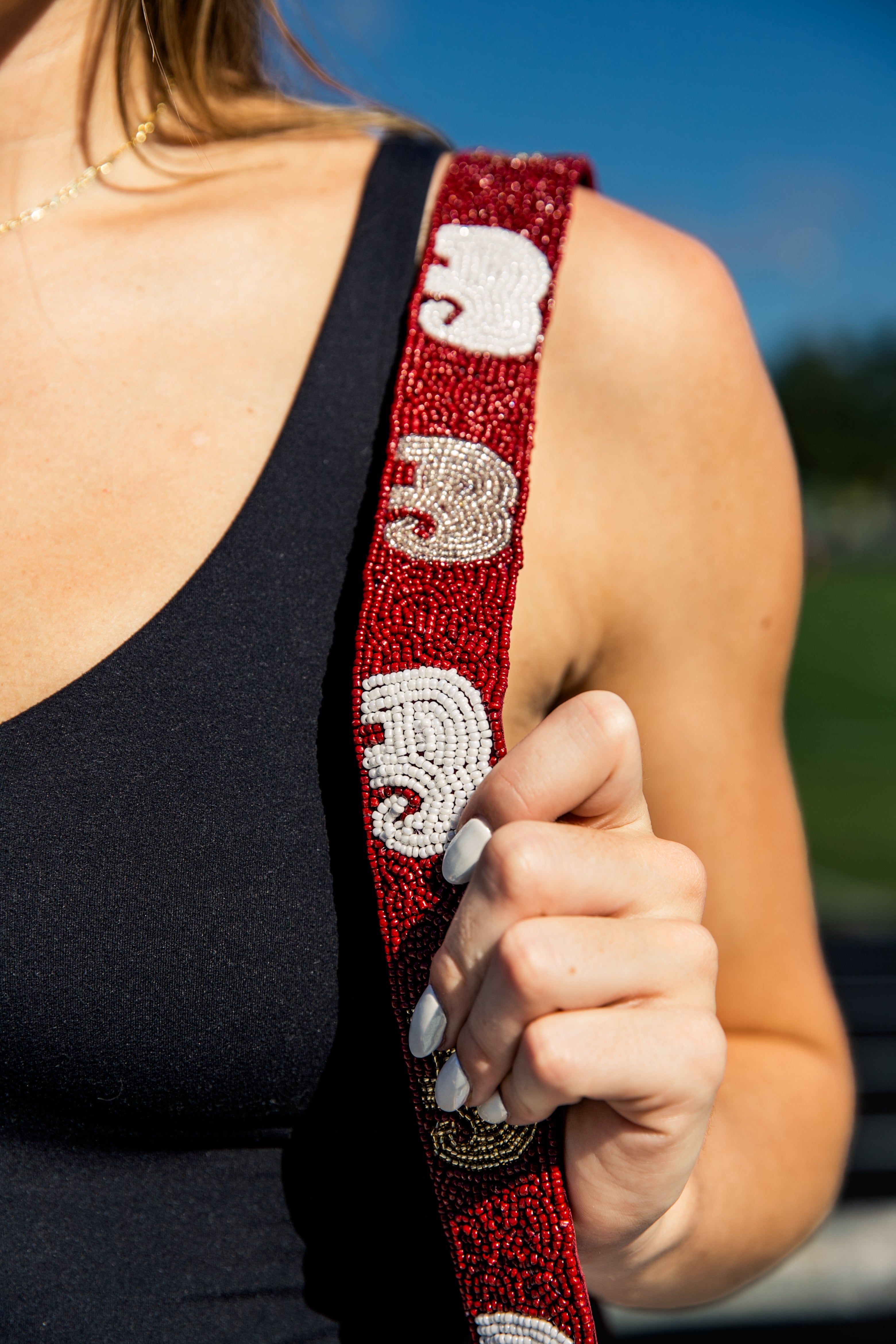 Alabama Roll Tide Elephant Beaded Purse Strap and Stadium Bag