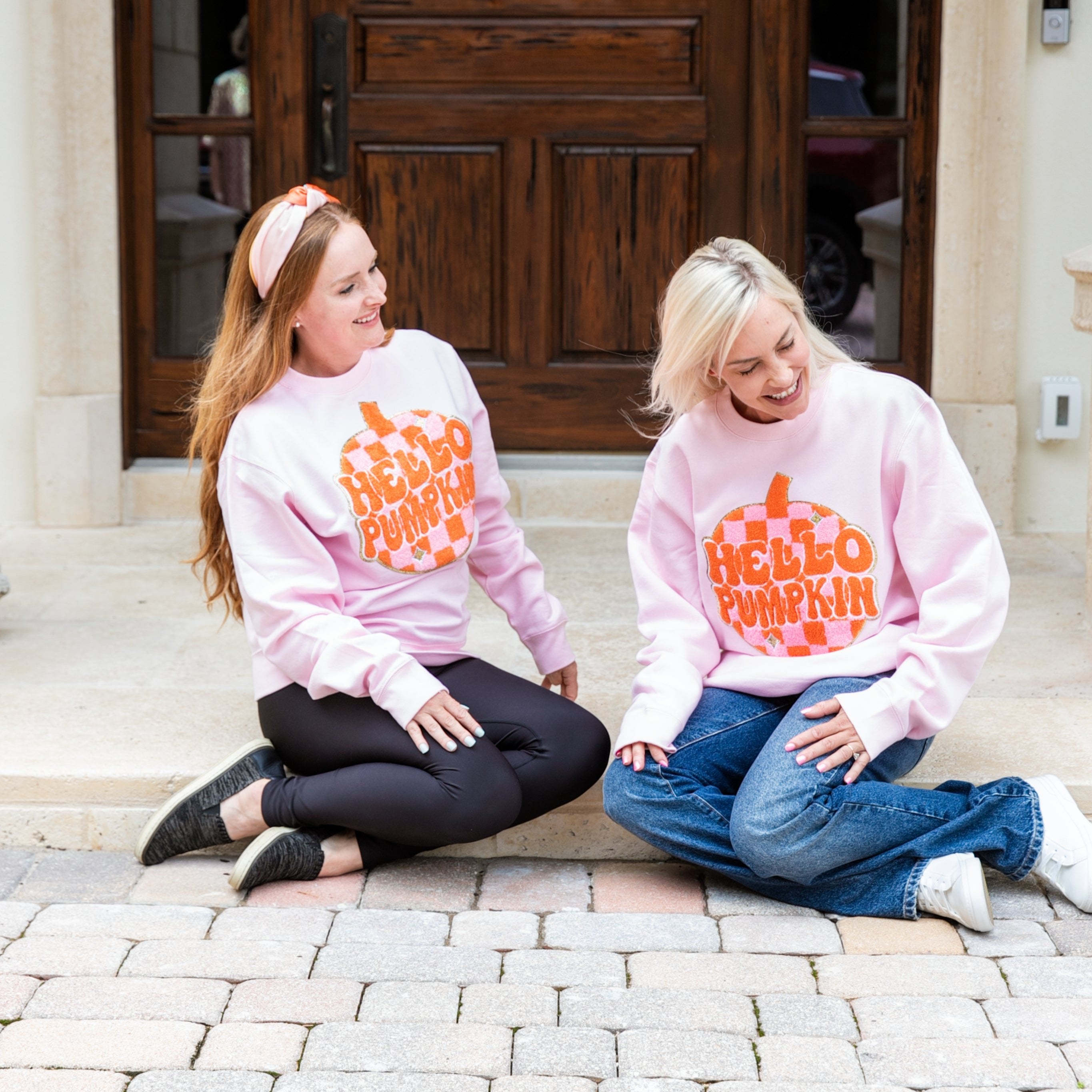 Hello Pumpkin Pink and Orange Sweatshirt