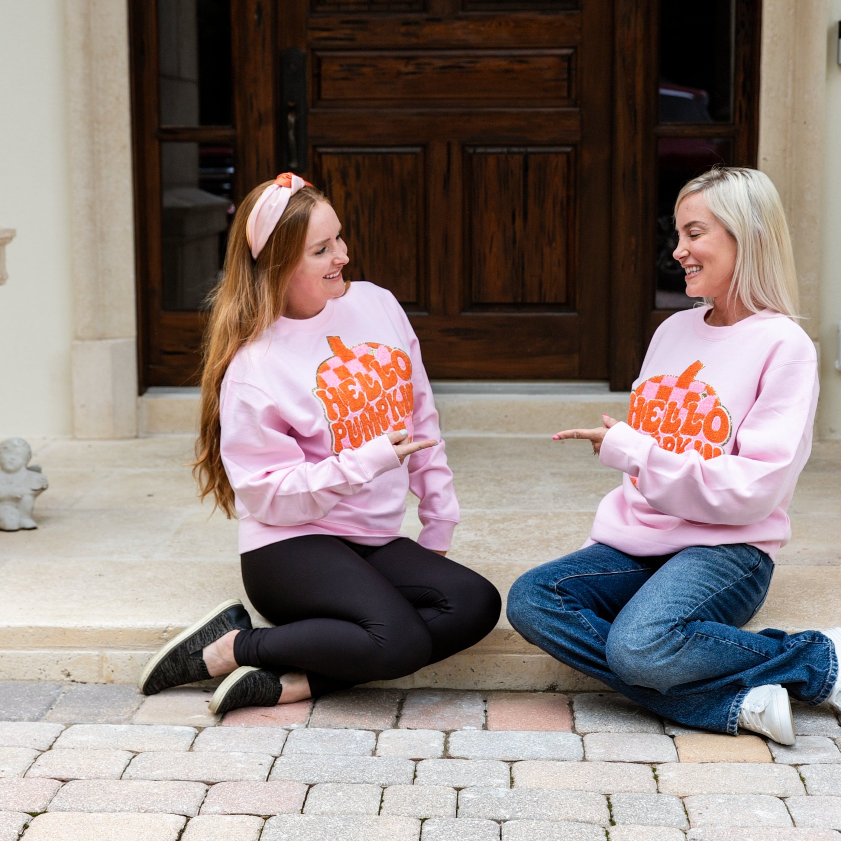 Hello Pumpkin Pink and Orange Sweatshirt