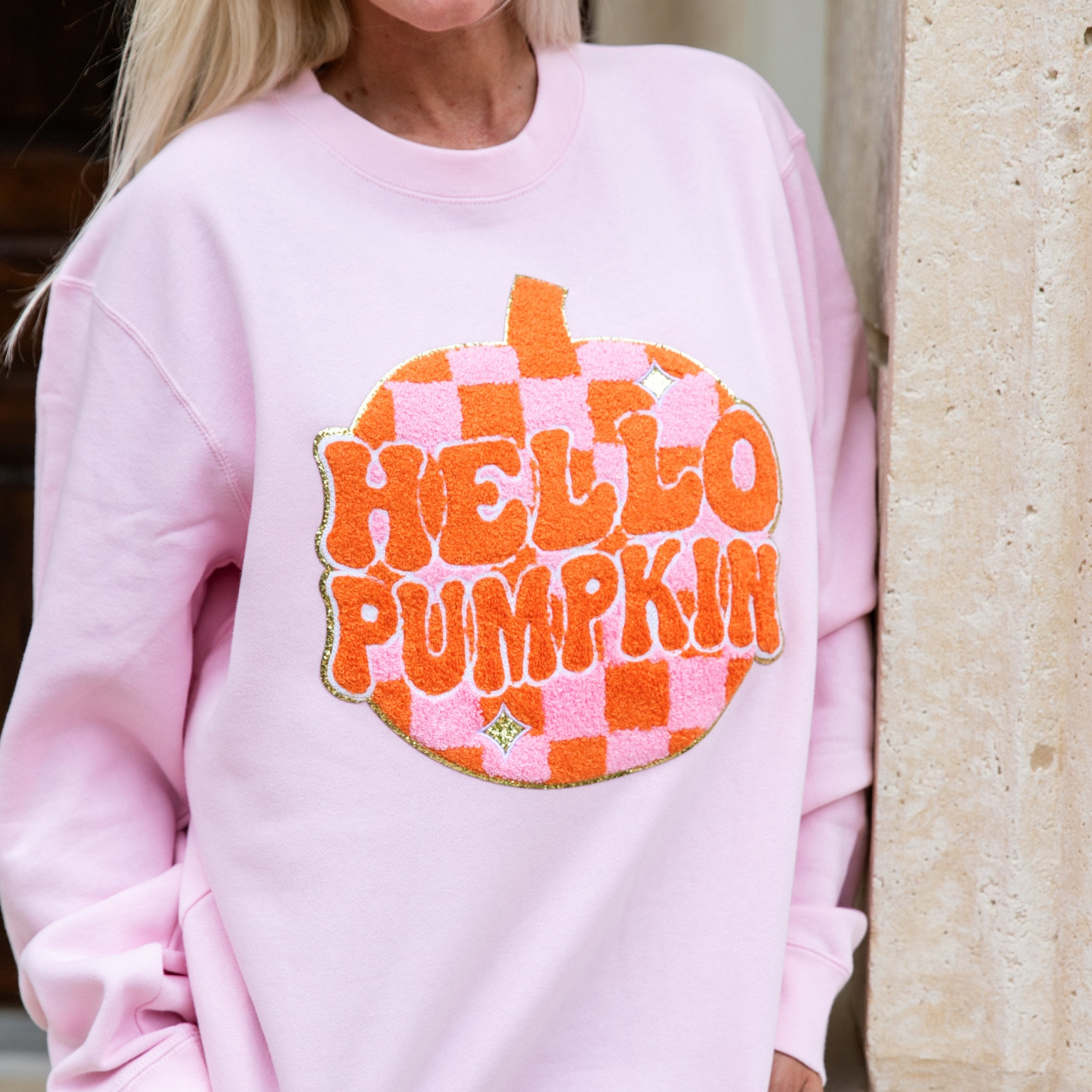 Hello Pumpkin Pink and Orange Sweatshirt