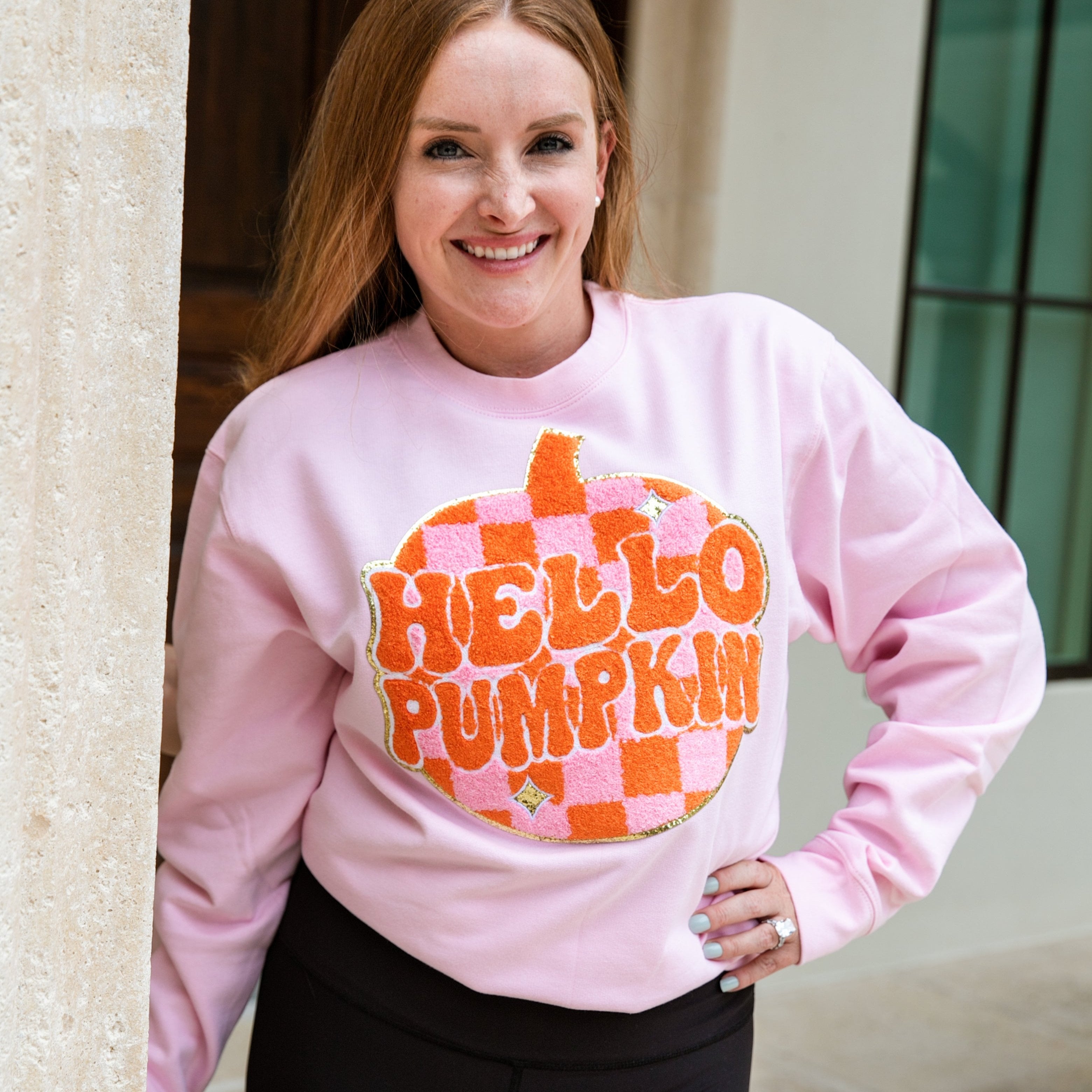 Hello Pumpkin Pink and Orange Sweatshirt