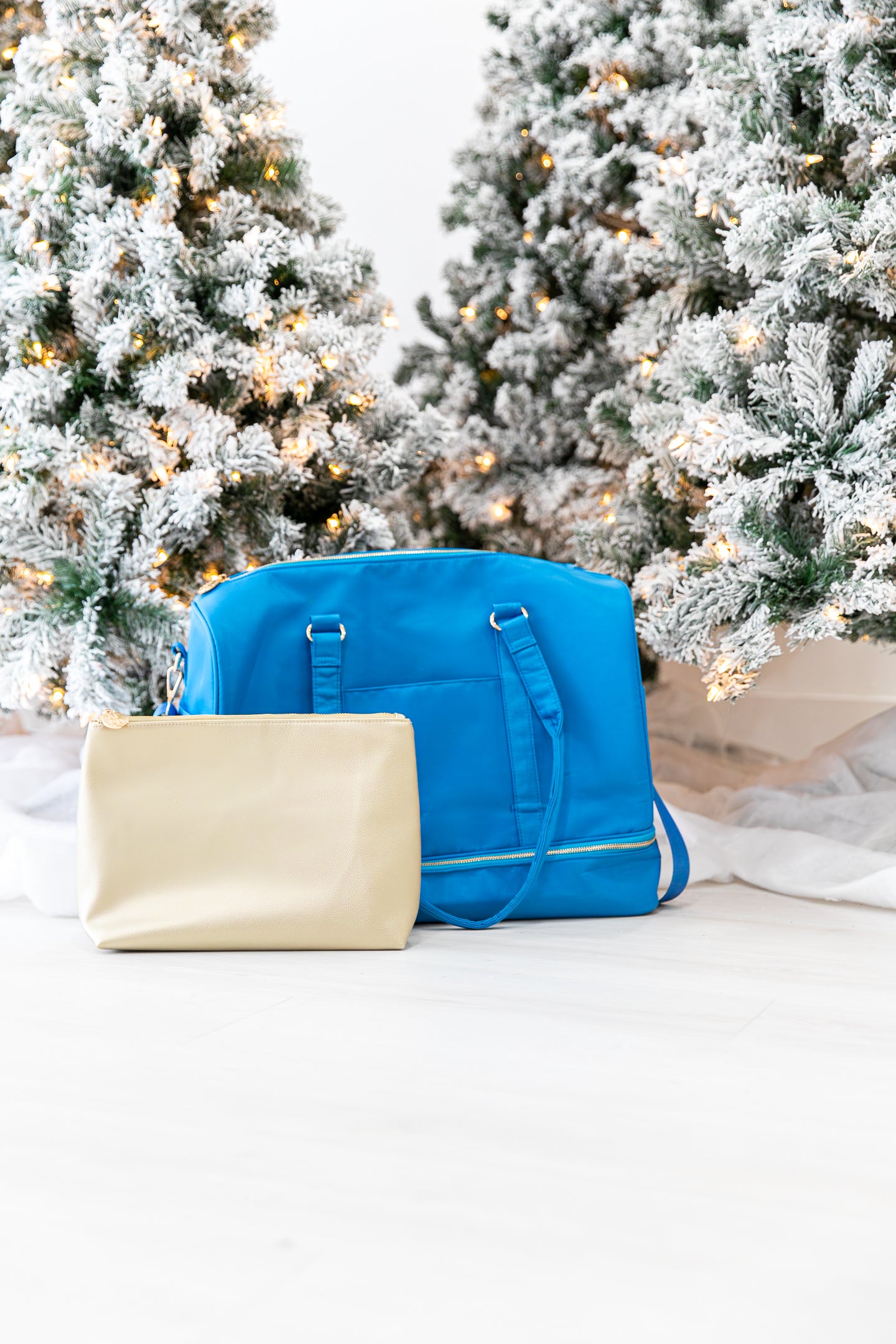 Gold Vegan Leather Zipper Pouch