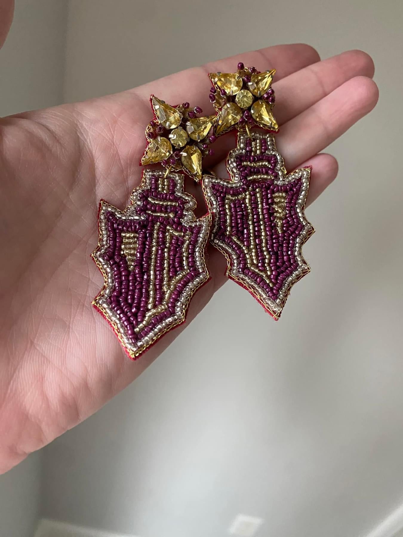 FSU Spear Beaded Earrings