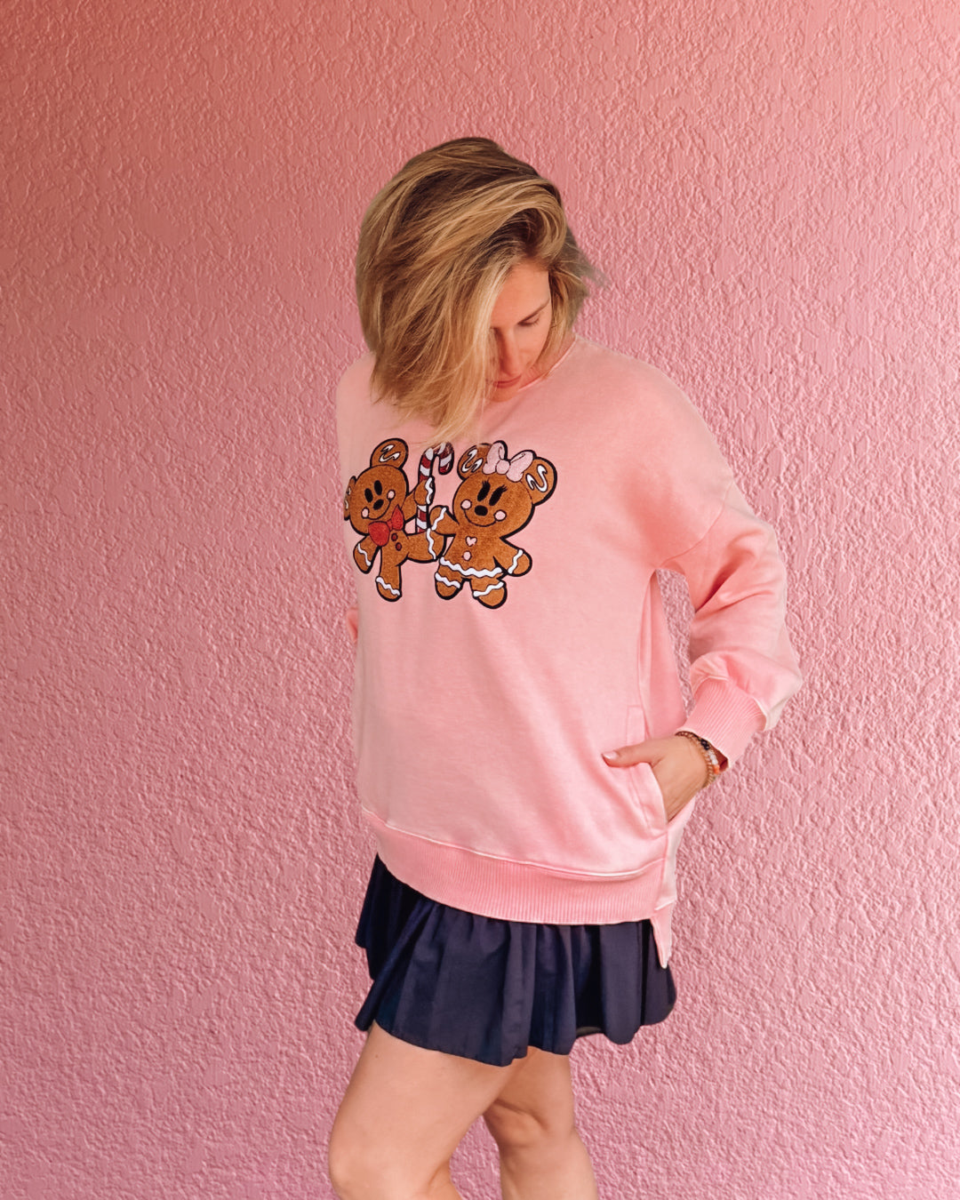 Very Merry Pink Gingerbread Sweatshirt