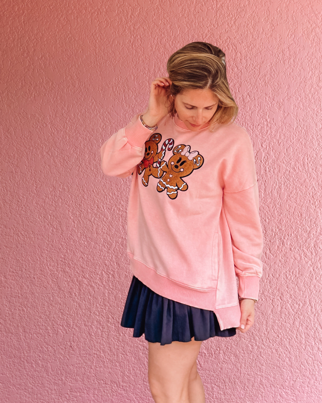 Very Merry Pink Gingerbread Sweatshirt