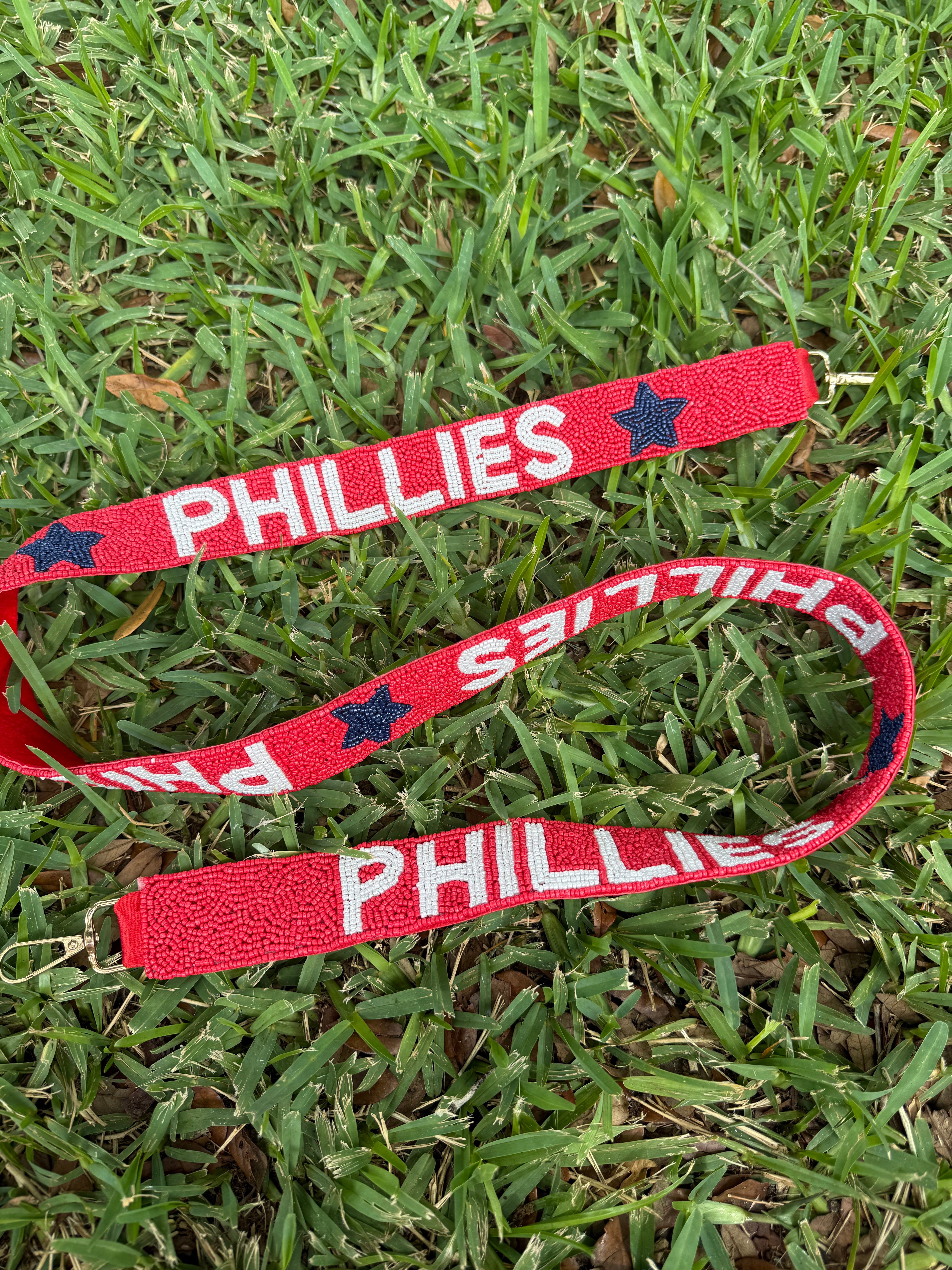 Beaded Phillies Purse Strap and Clear Bag
