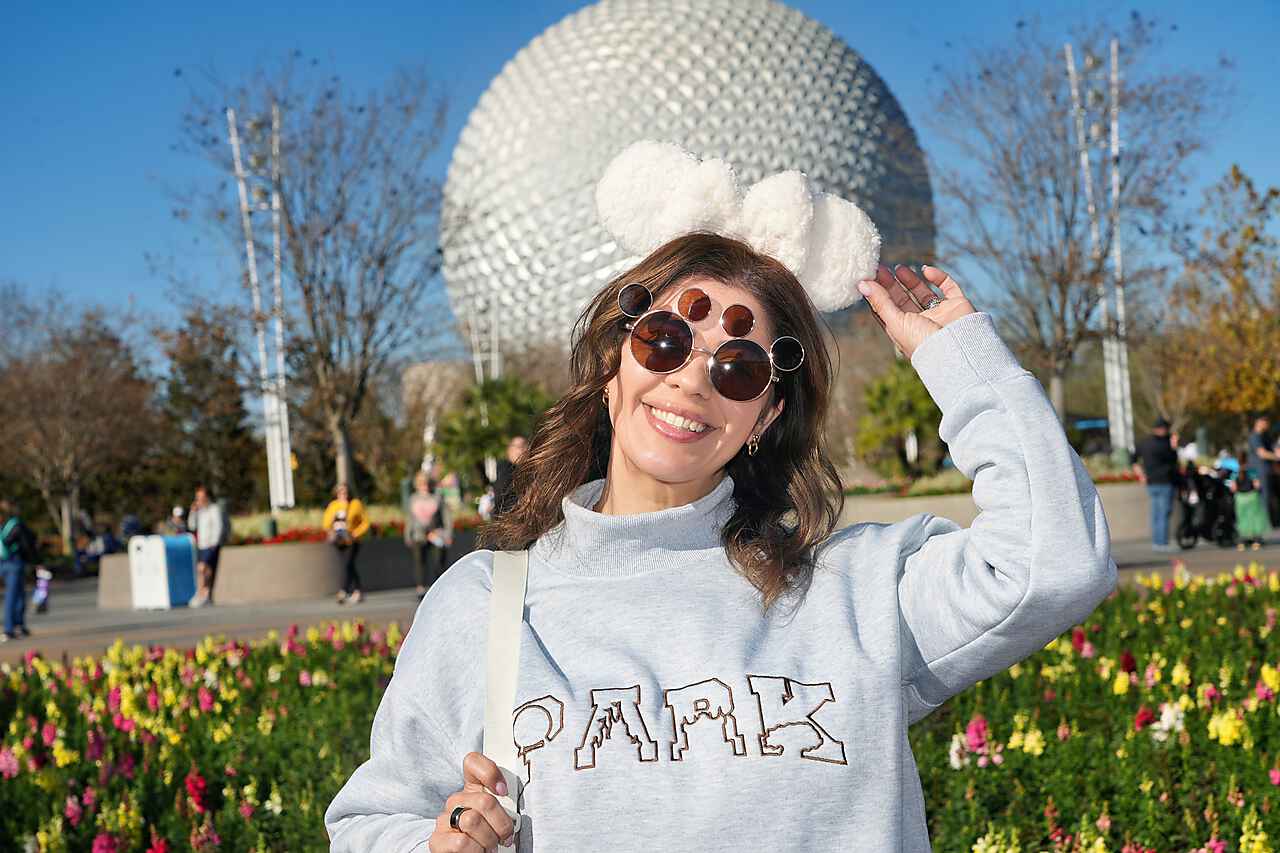 Park Embroidered Mockneck Sweatshirt in Gray