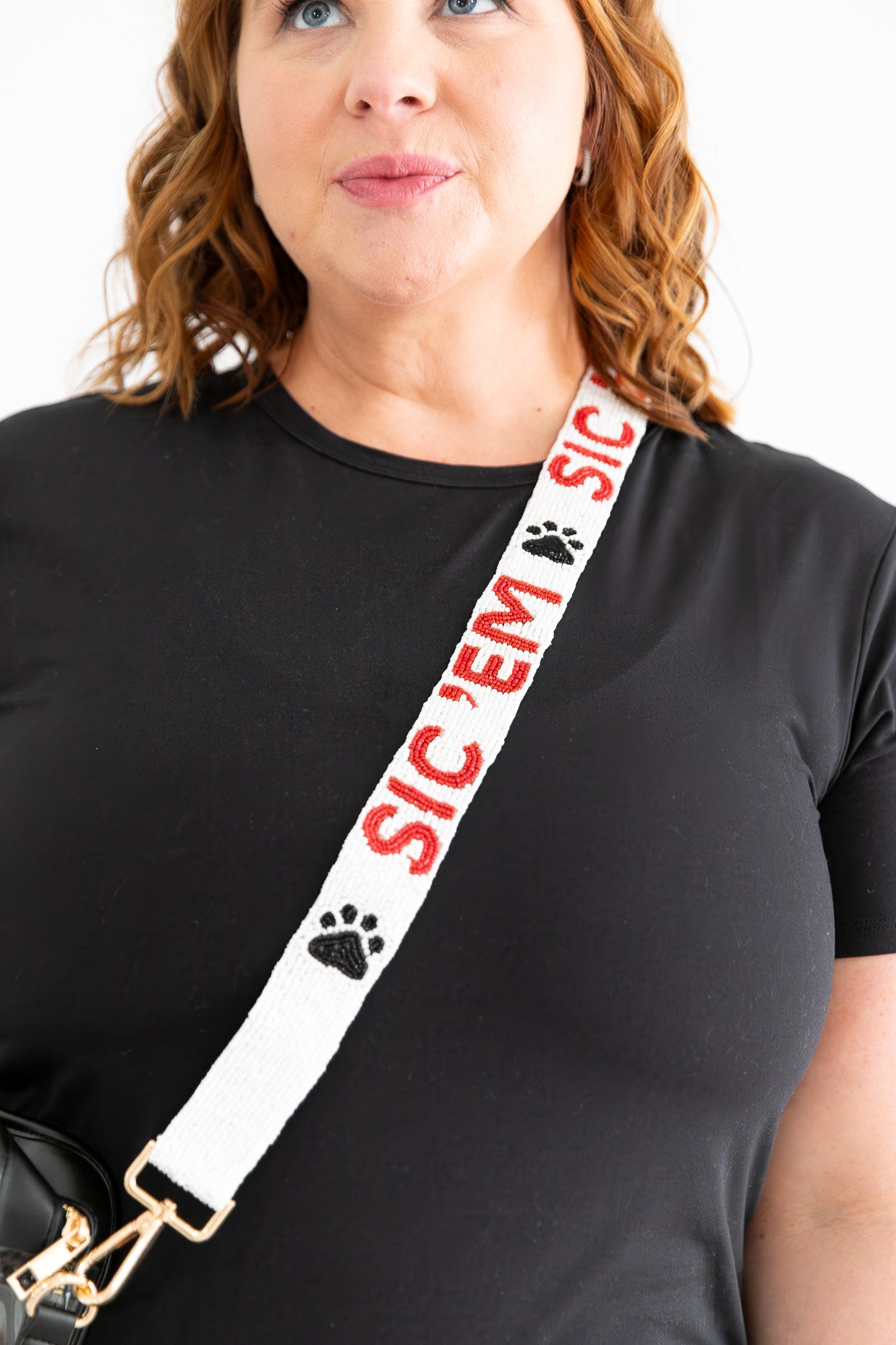 Adjustable Beaded Georgia Purse Strap with Clear Stadium Bag