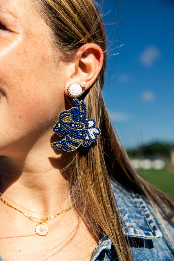 Georgia Tech Beaded Earrings