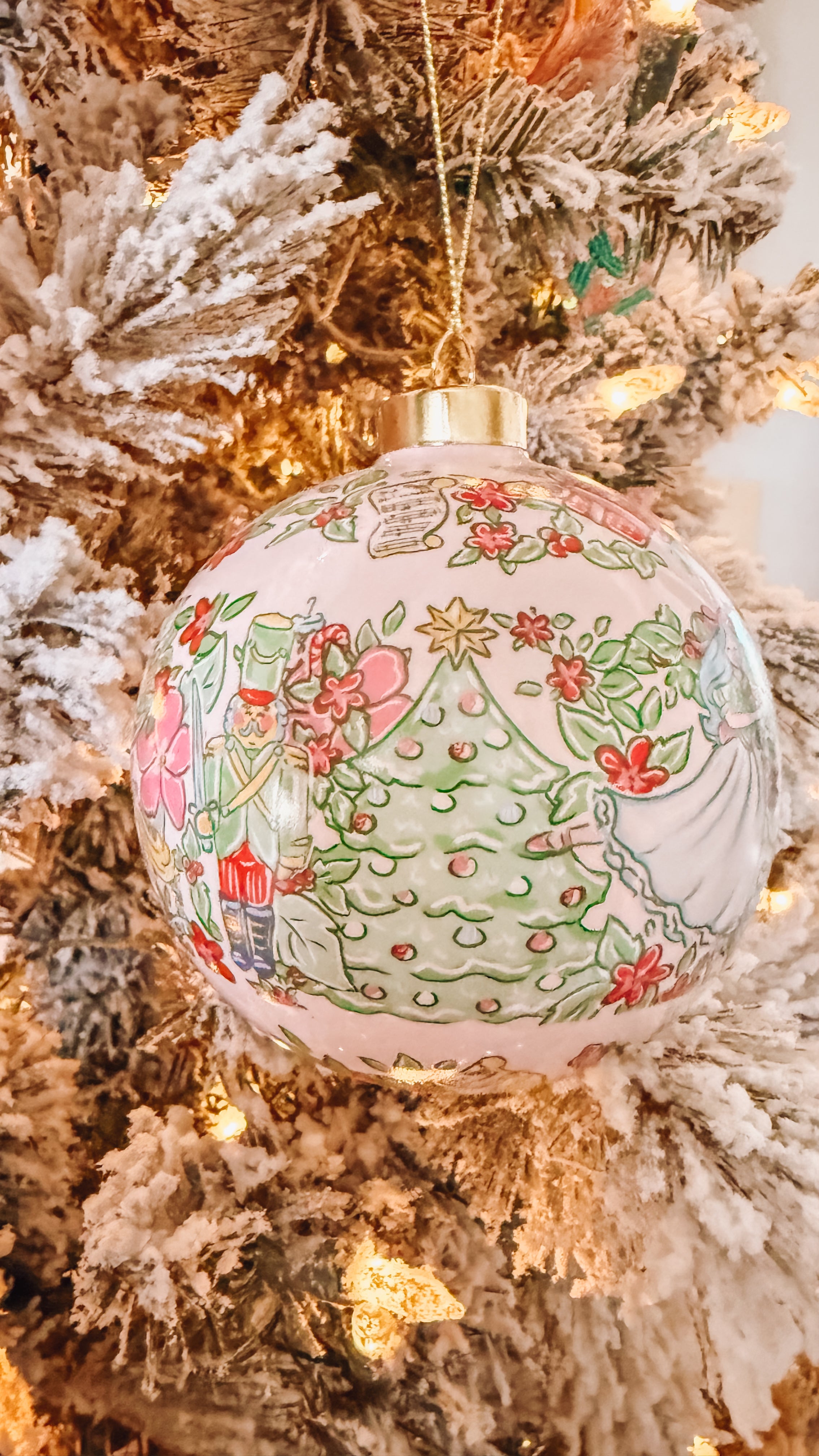 Nutcracker in Bloom Ceramic Ornament