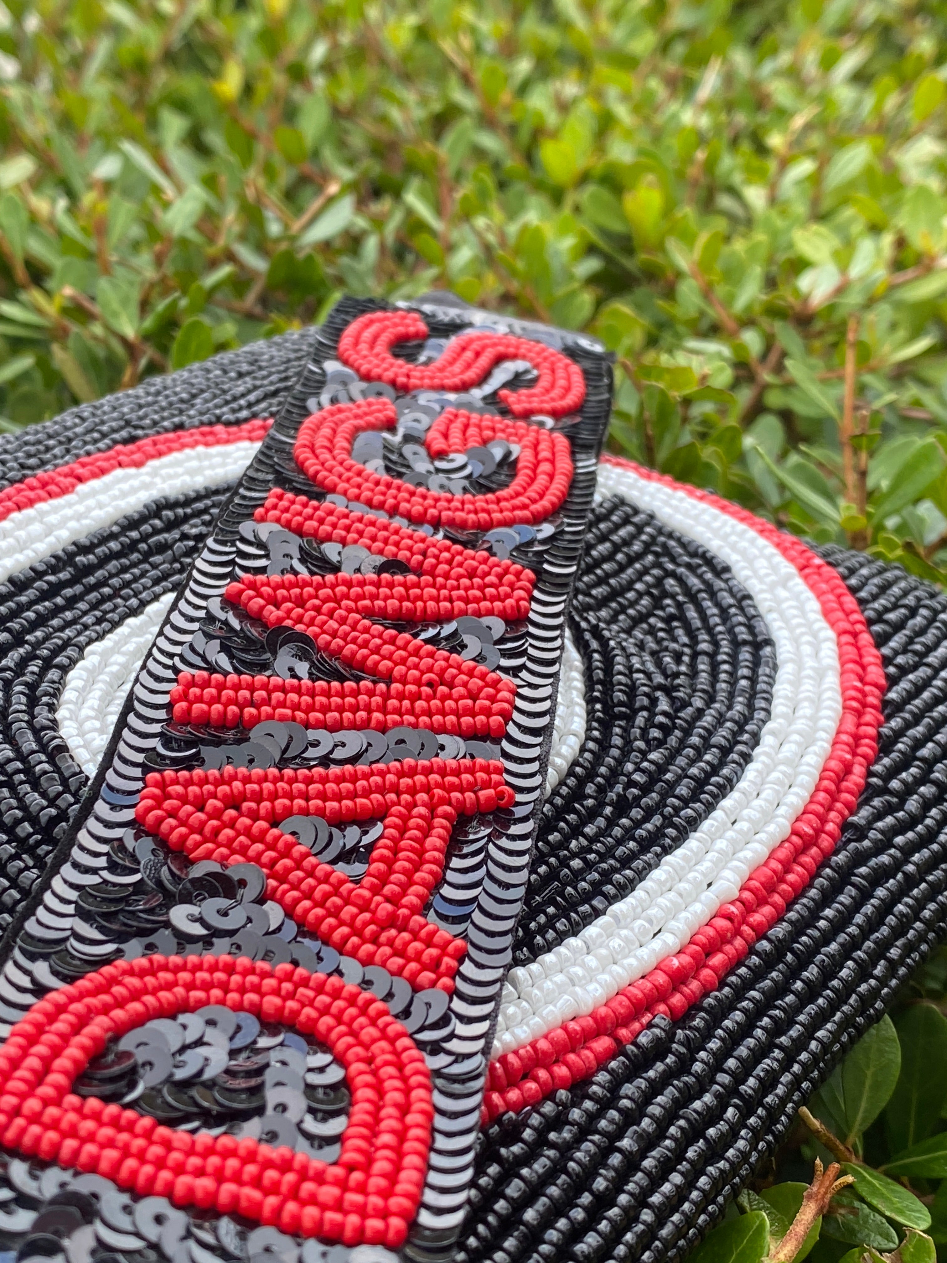 Georgia Bulldogs Sequin and Beaded Keychain Strap