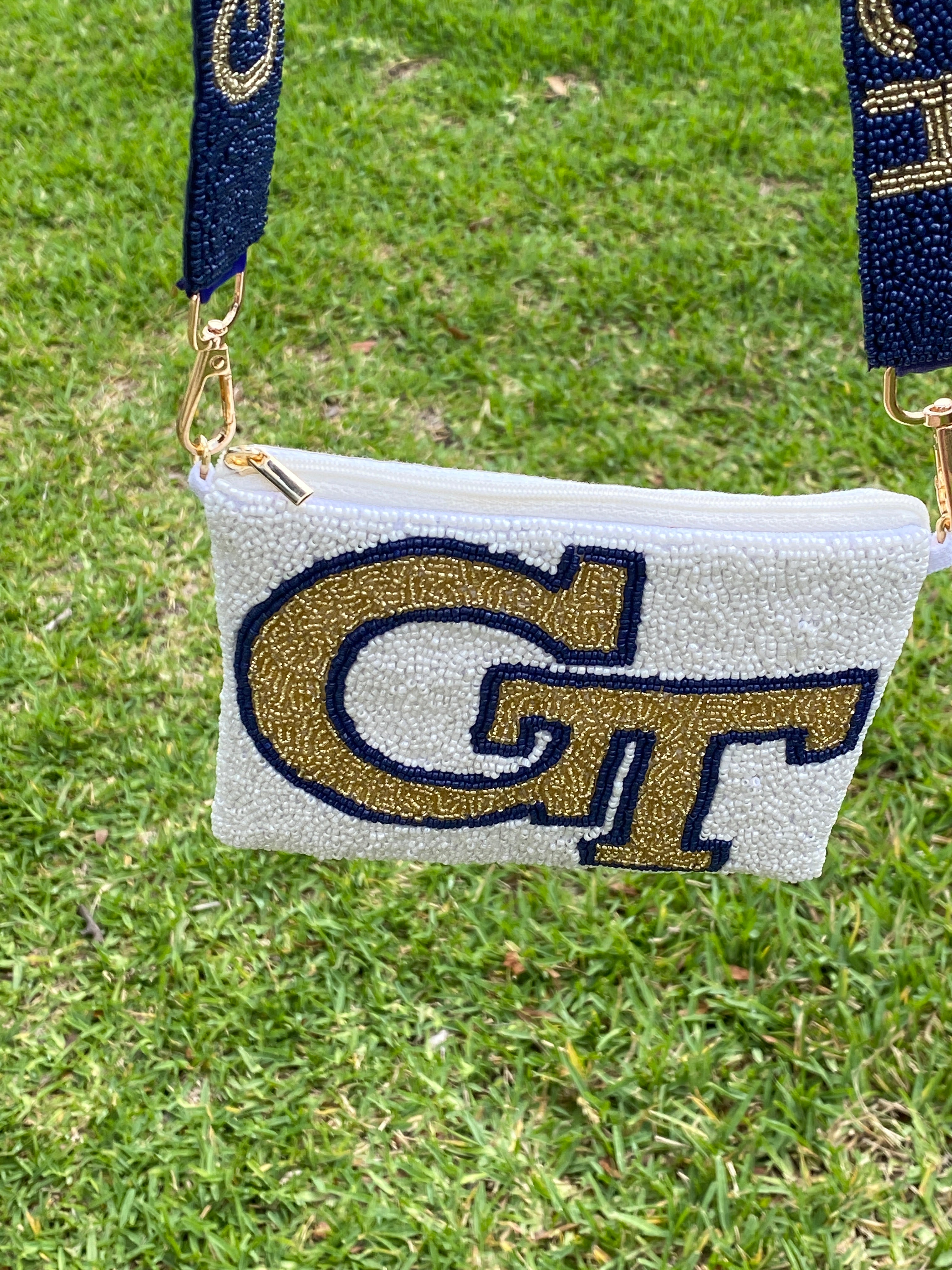 Beaded Georgia Tech Coin Purse