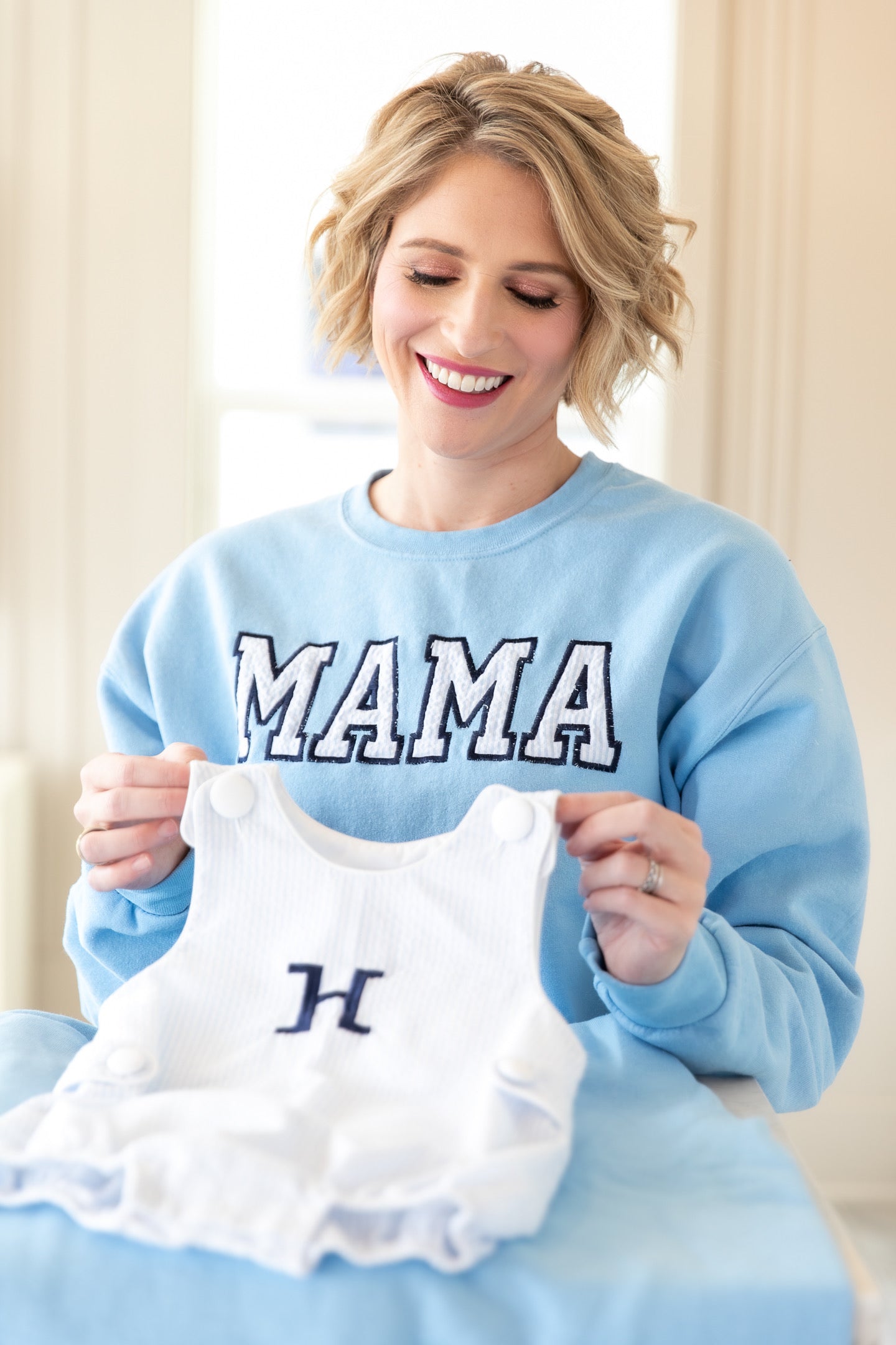 Mama Sweatshirt with Children's Clothing Applique