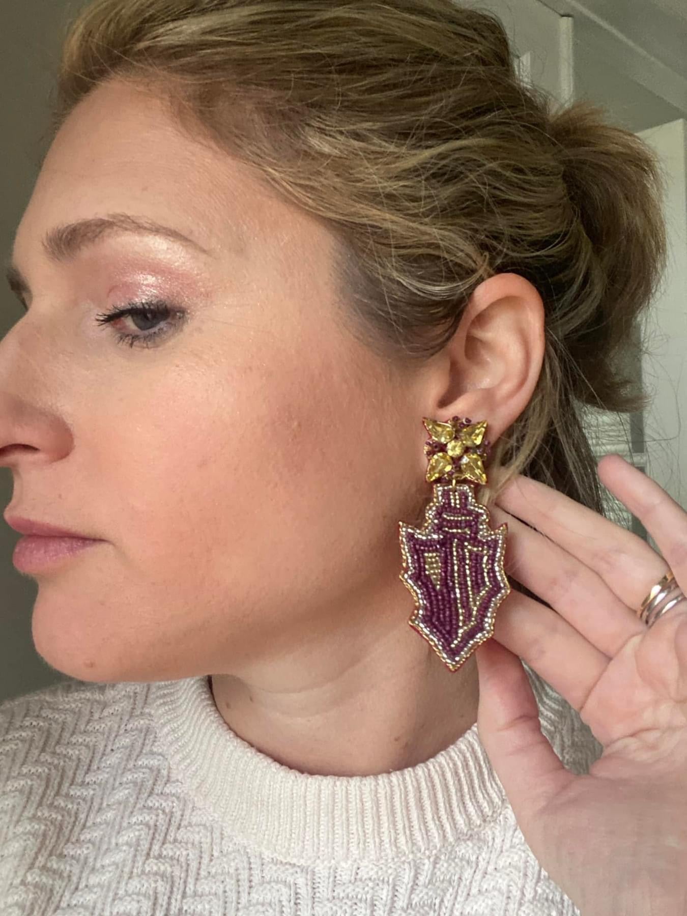 FSU Spear Beaded Earrings