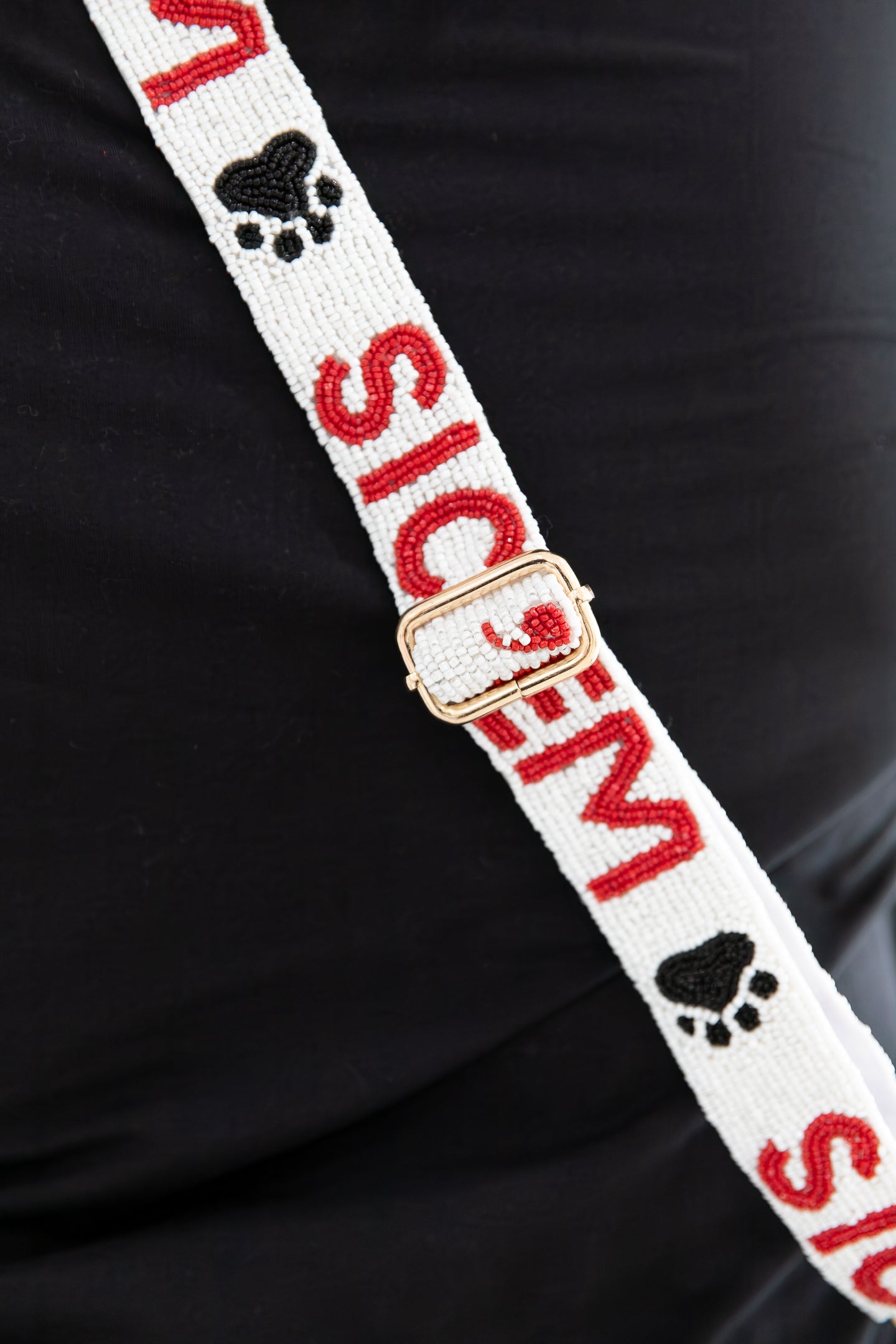 Adjustable Beaded Georgia Purse Strap with Clear Stadium Bag