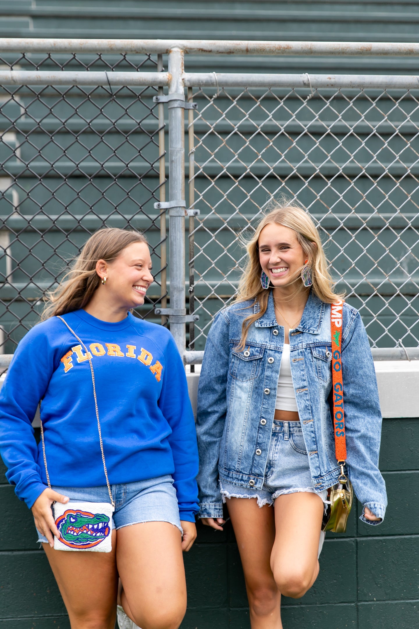 Gators Orange and Blue Beaded Strap and Clear Bag