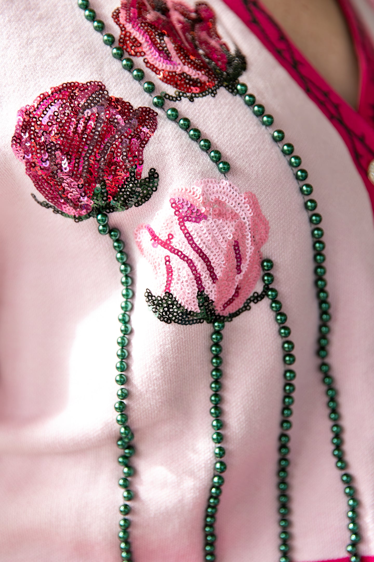 QOS Long Stem Rose Cardigan